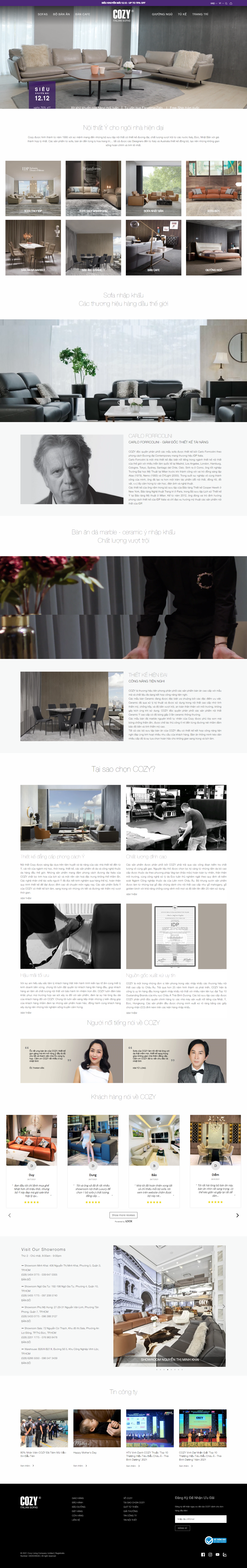 Thiết kế Website web bán sofa - cozylivingcomvn