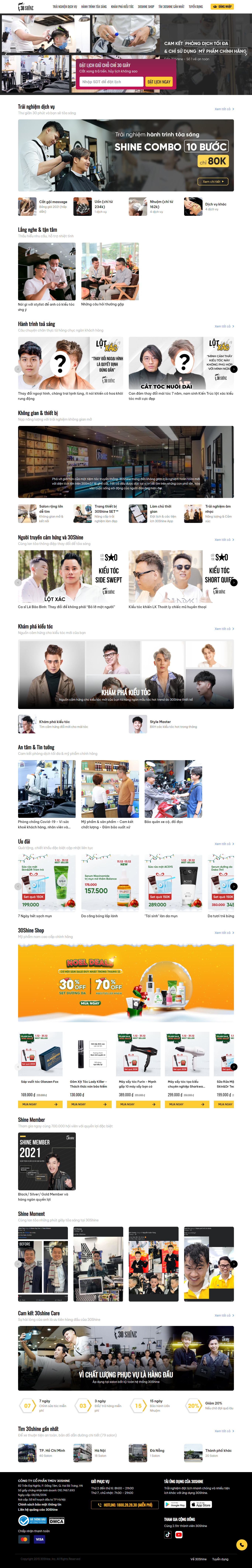 Thiết kế Website web cắt tóc - 30shinecom