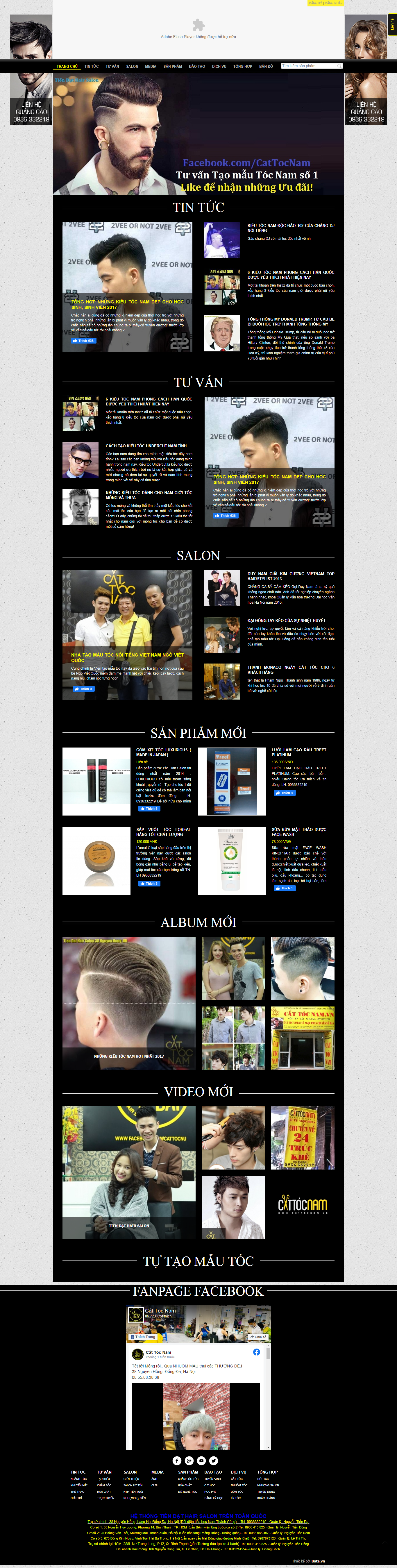 Thiết kế Website web cắt tóc - cattocnamvn
