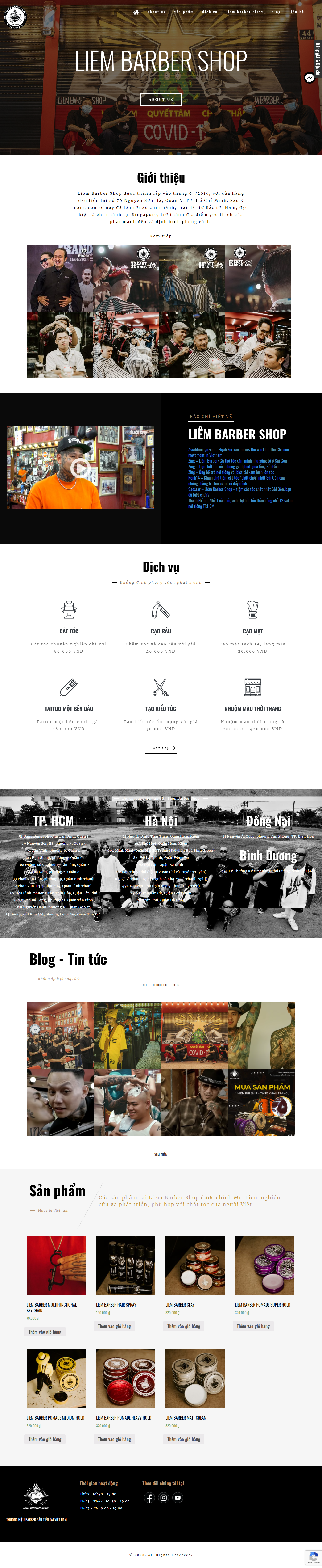 Thiết kế Website web cắt tóc - wwwliembarbershopcom