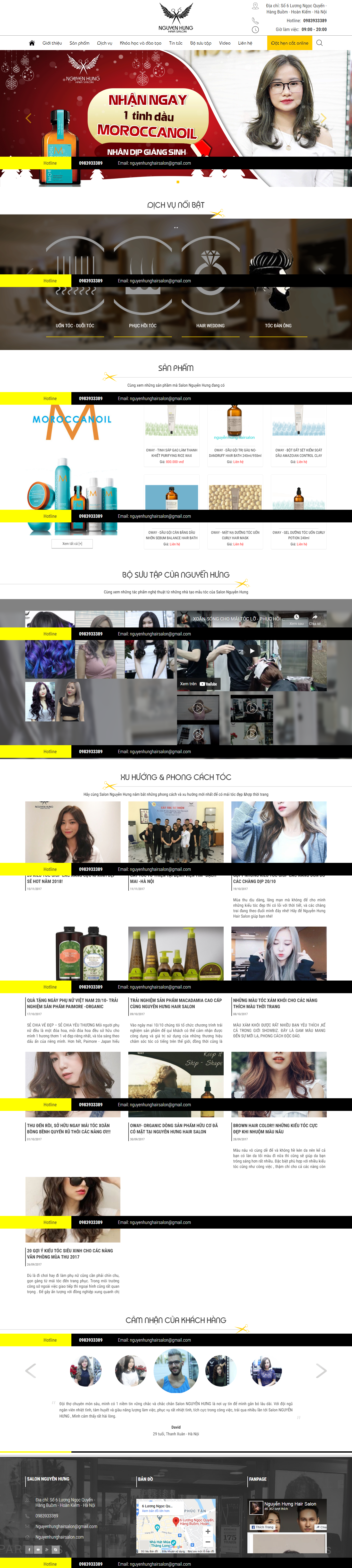 Thiết kế Website web cắt tóc - nguyenhunghairsaloncom