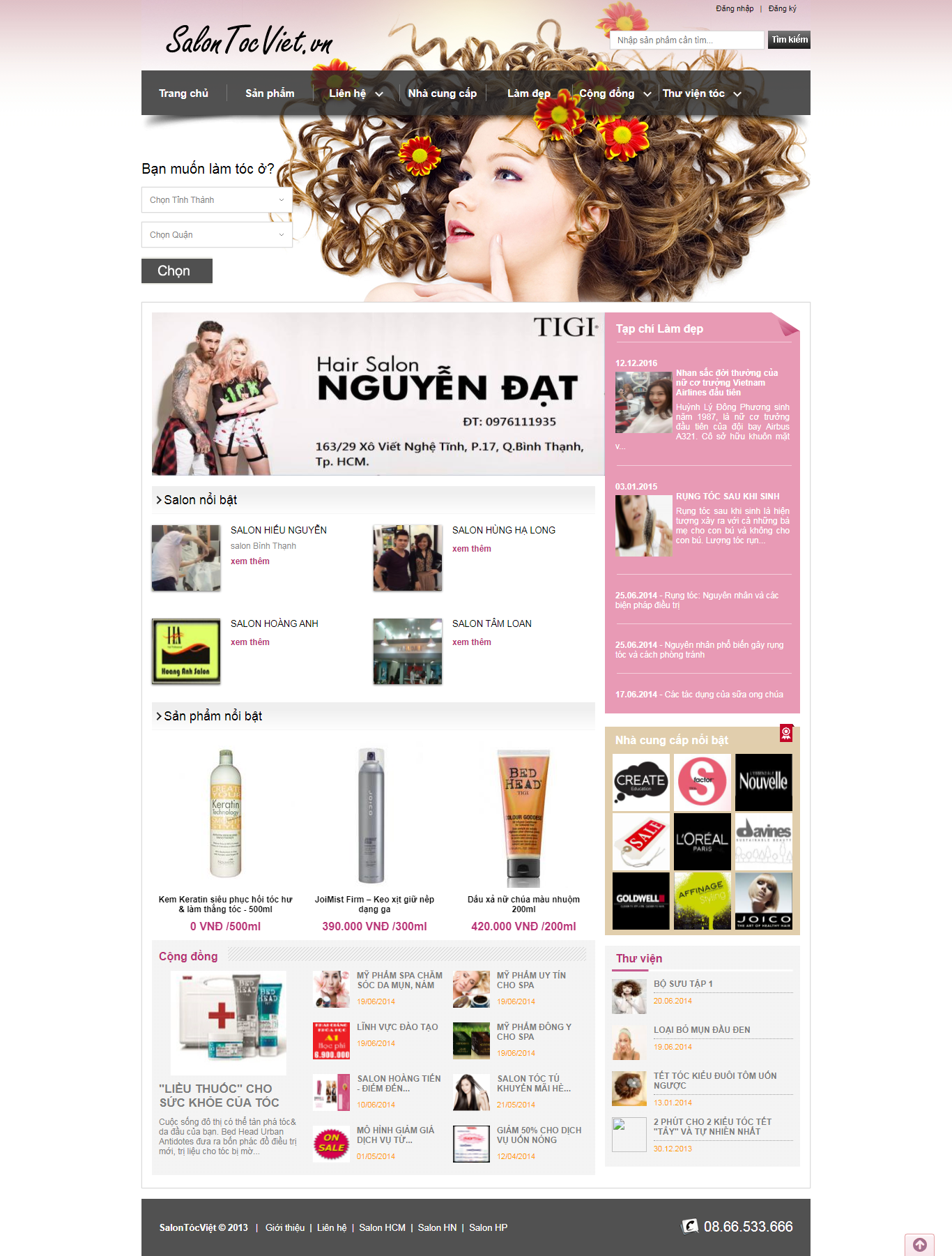 Thiết kế Website web cắt tóc - salontocvietvn