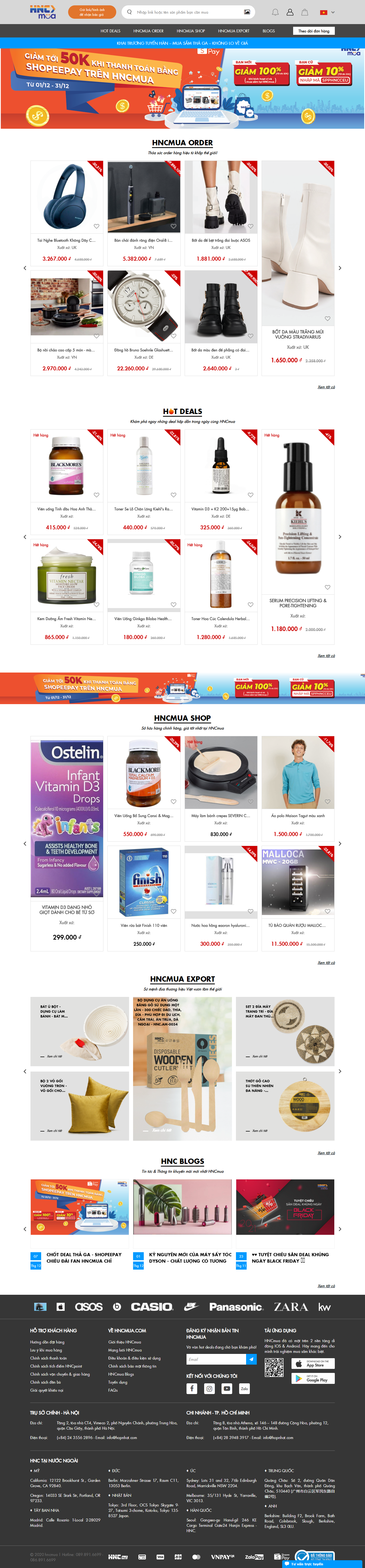 Thiết kế Website web mua hộ hàng nhật - hncmuacom