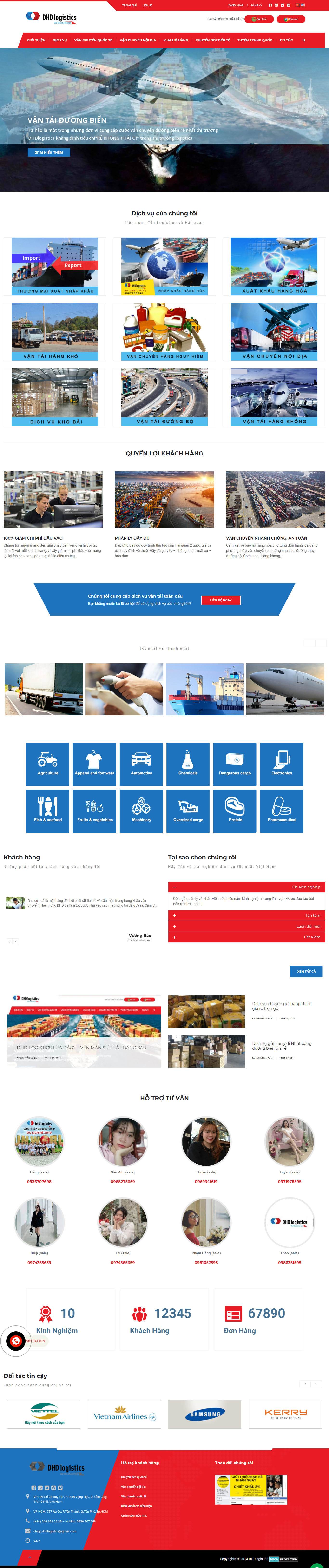 Thiết kế Website web mua hộ hàng nhật - dhdlogisticscom