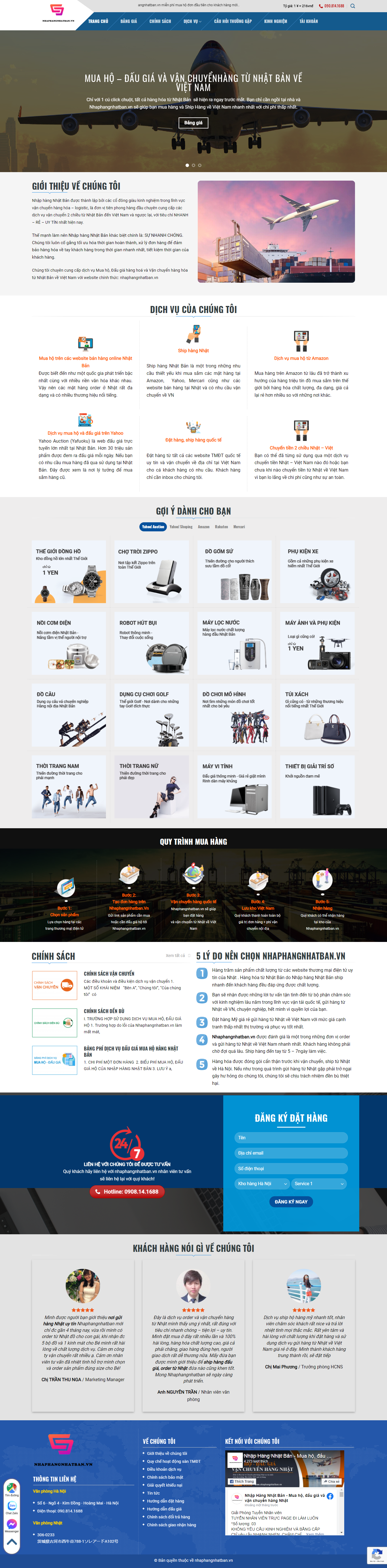 Thiết kế Website web mua hộ hàng nhật - nhaphangnhatbanvn