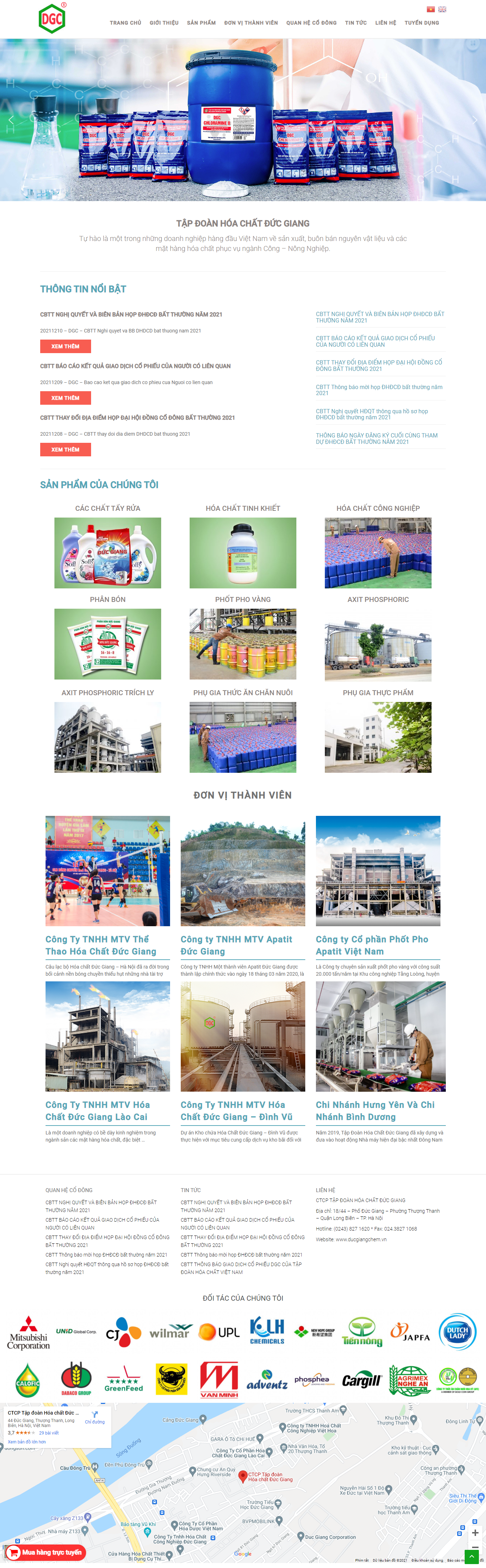 Thiết kế Website web bán chất hóa học - ducgiangchemvn