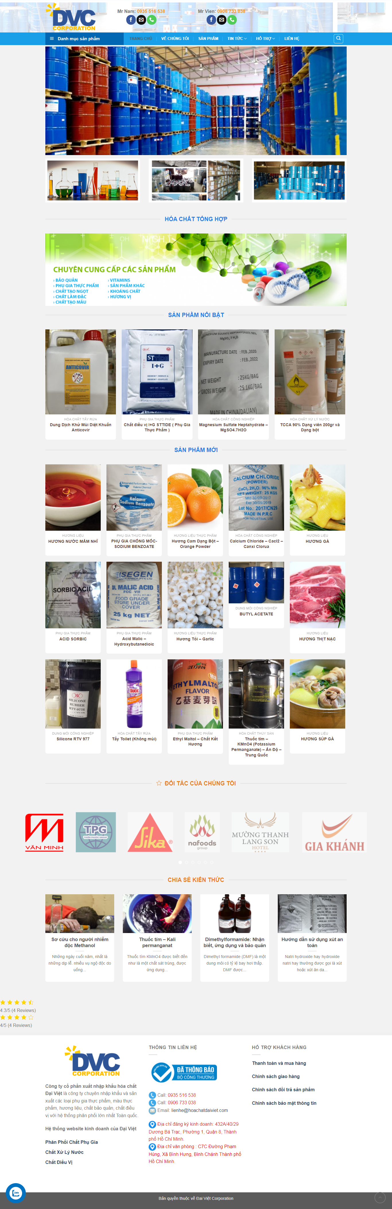 Thiết kế Website web bán chất hóa học - hoachatdaivietcom