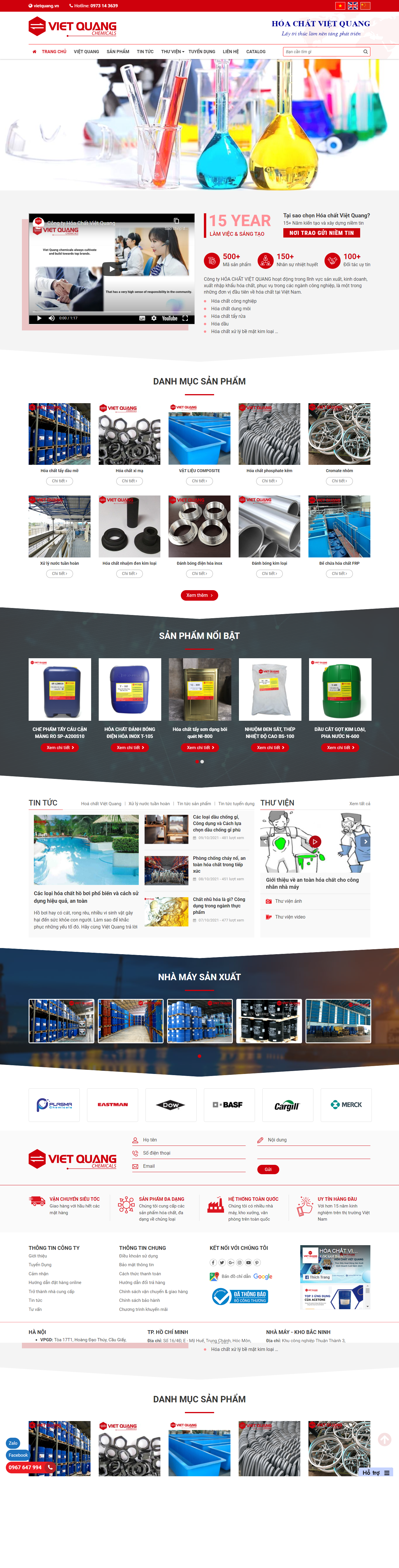 Thiết kế Website web bán chất hóa học - vietquangvn