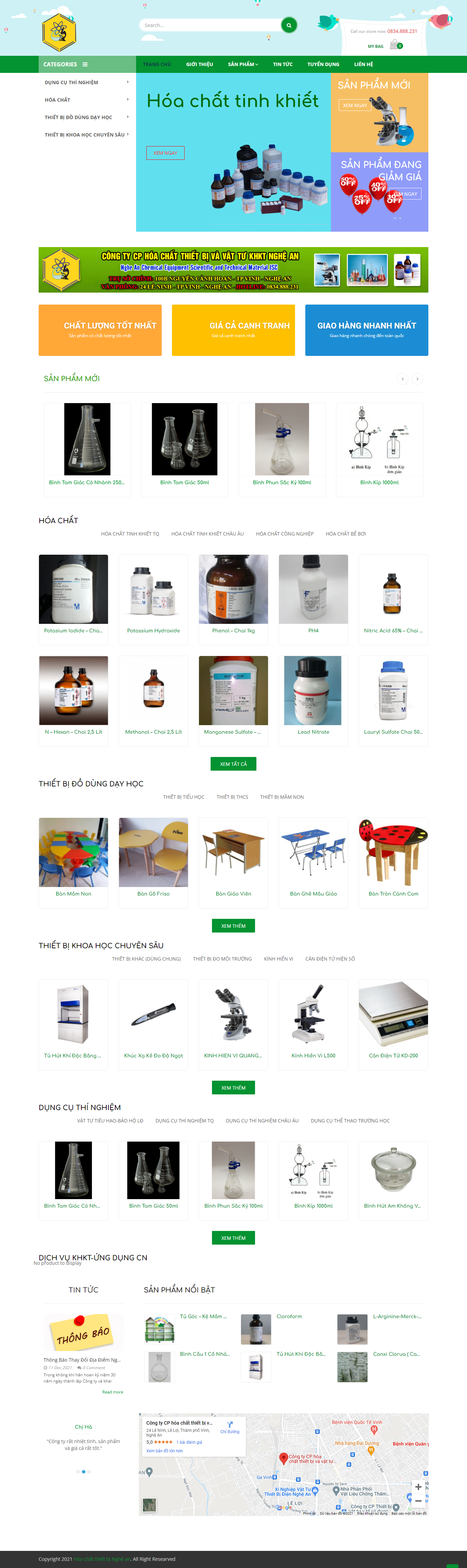 Thiết kế Website web bán chất hóa học - hoachatthietbingheanvn