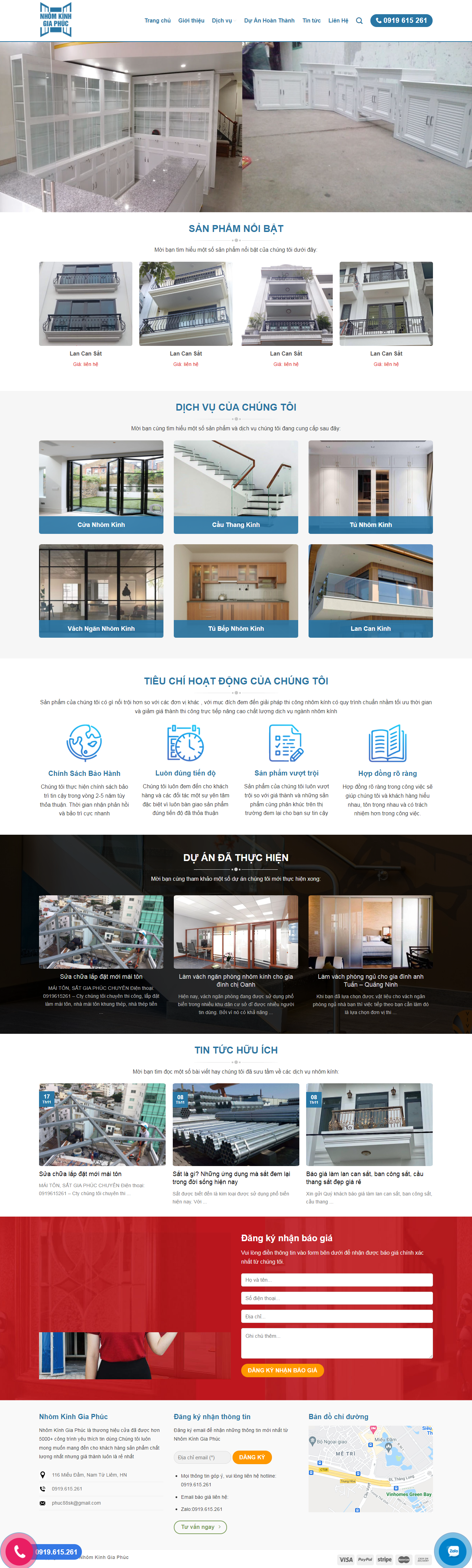 Thiết kế Website web bán tôn - nhomkinhgiaphuccom