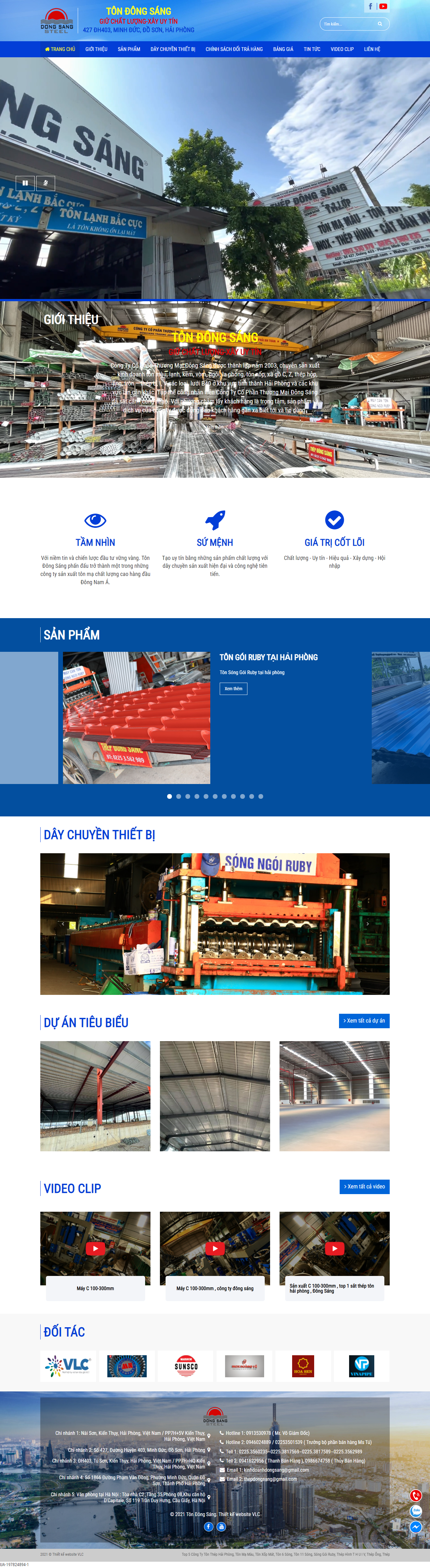 Thiết kế Website web bán tôn - tondongsangcom