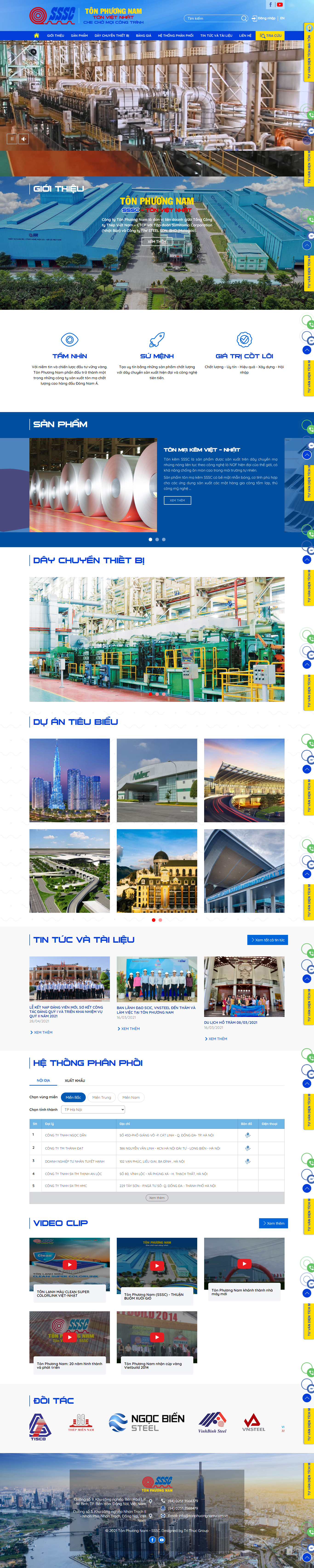 Thiết kế Website web bán tôn - wwwtonphuongnamcomvn