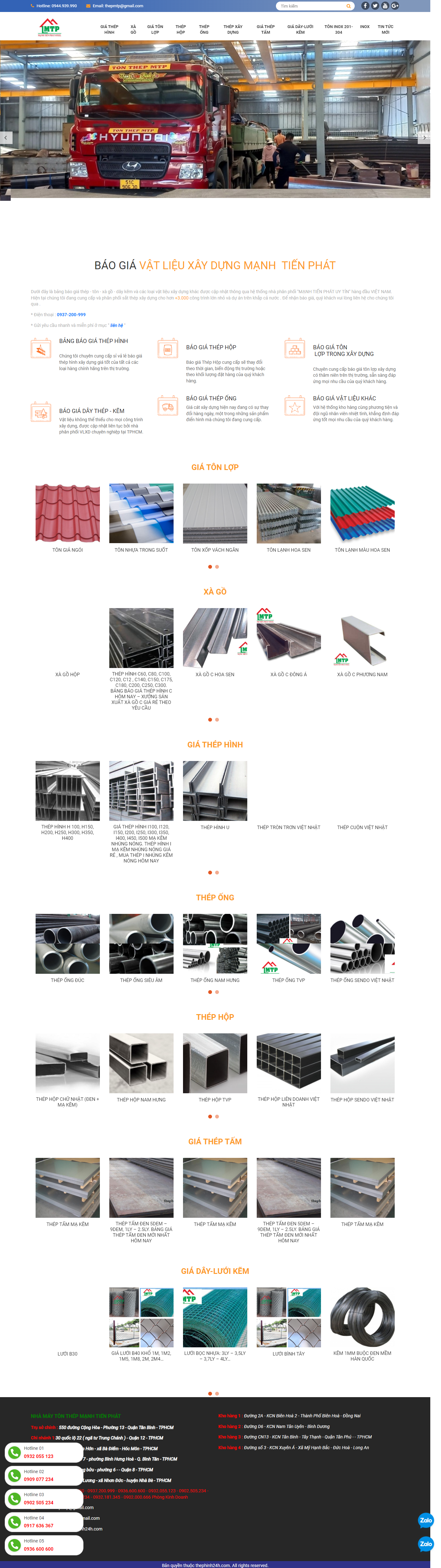Thiết kế Website web bán tôn - thephinh24hcom