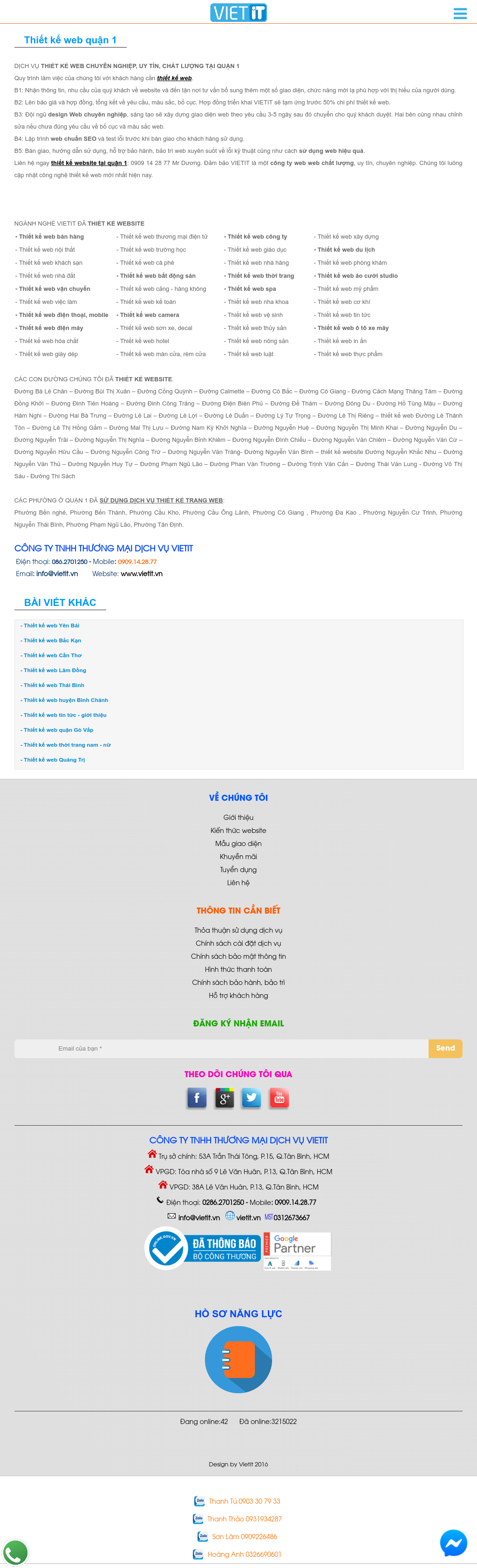 Thiết kế Website Web Quận 1 - vietit.vn