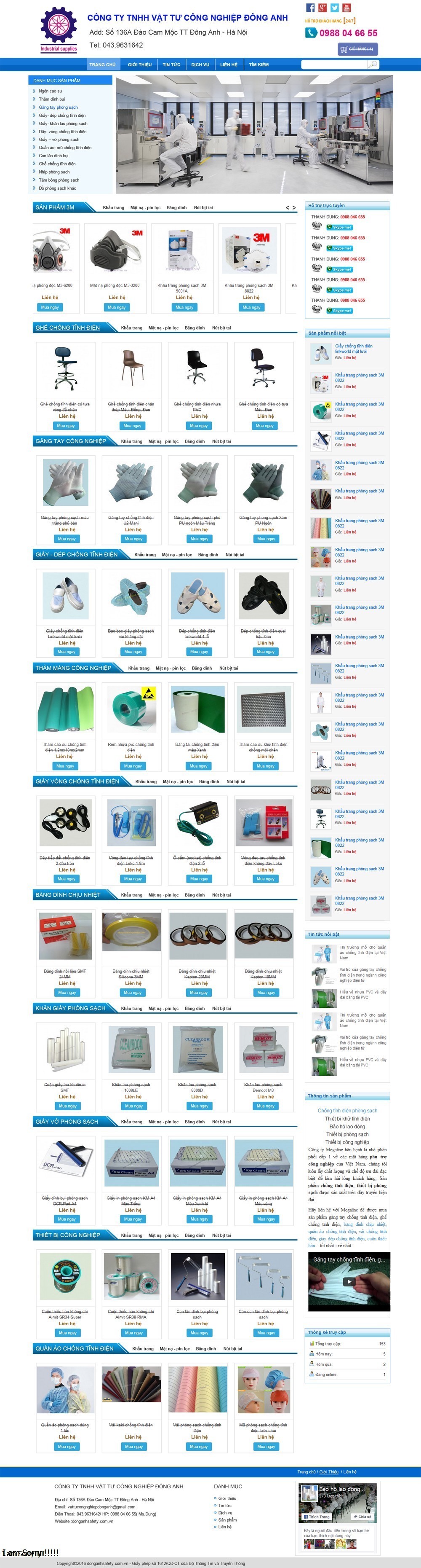 Thiết kế web đồ bảo hộ lao động, quần áo bảo hộ Dong Anh