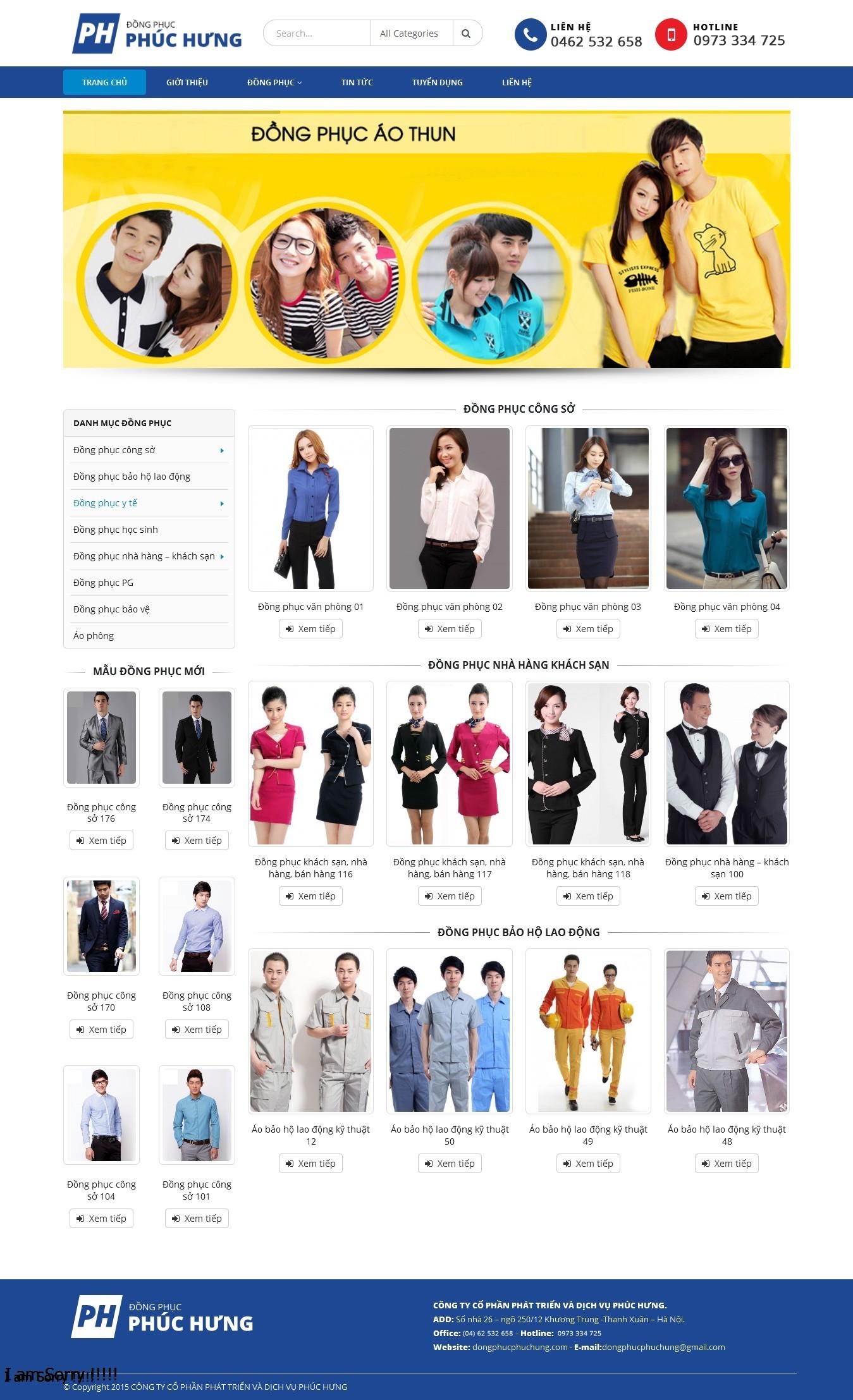 Thiết kế web thời trang, may mặc, đồng phục công ty
