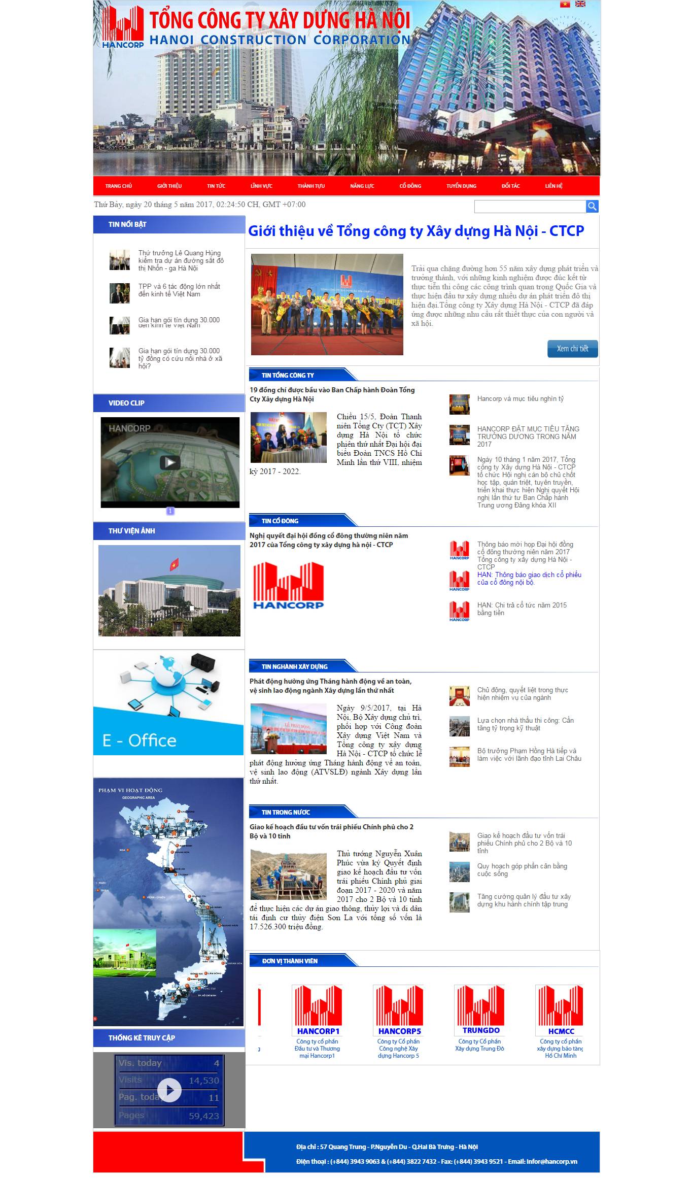 Thiết kế website tổng công ty xây dựng Hà Nội đẹp SEO tốt