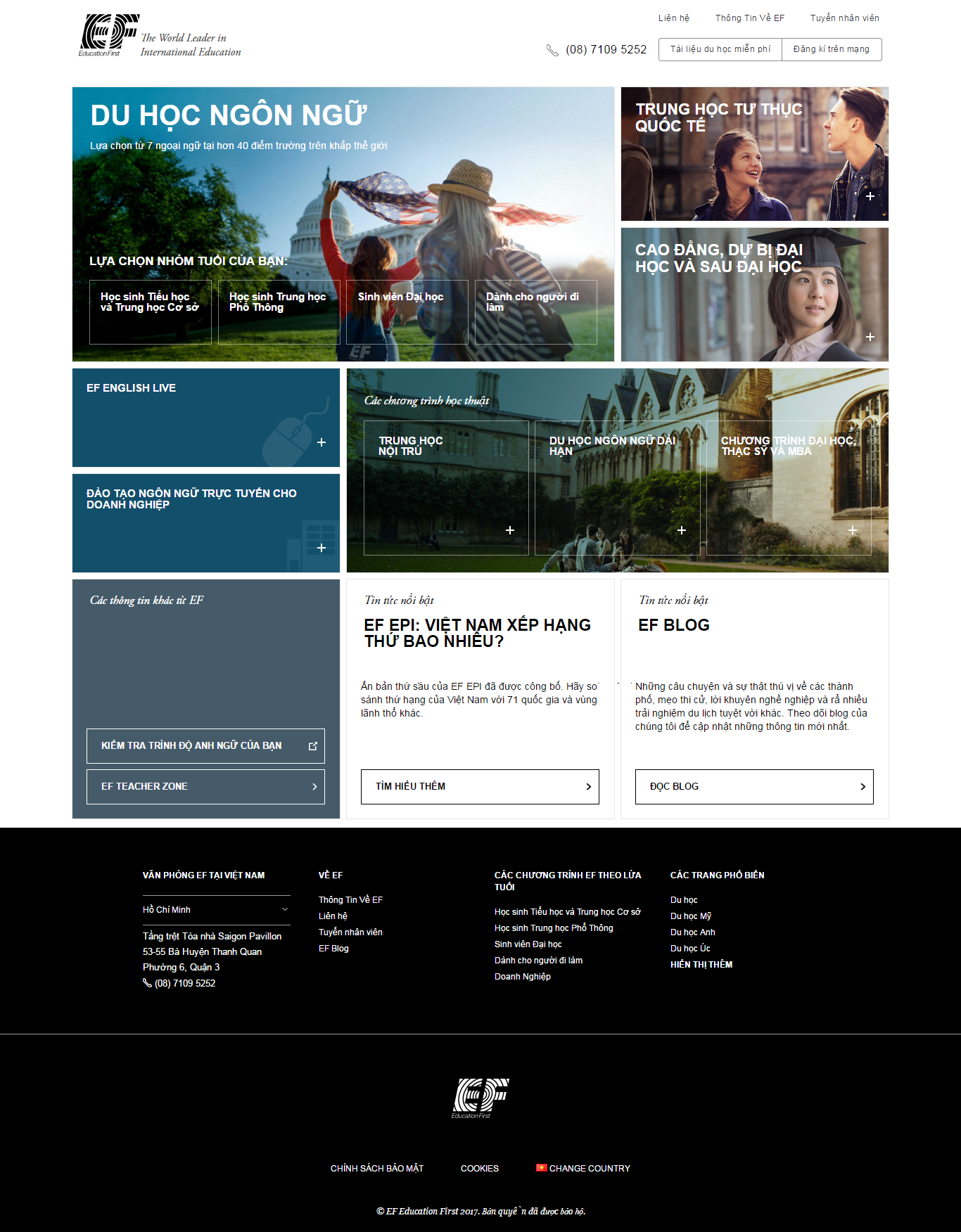 Thiết kế website du học EF đẹp, chuyên nghiệp chuẩn SEO