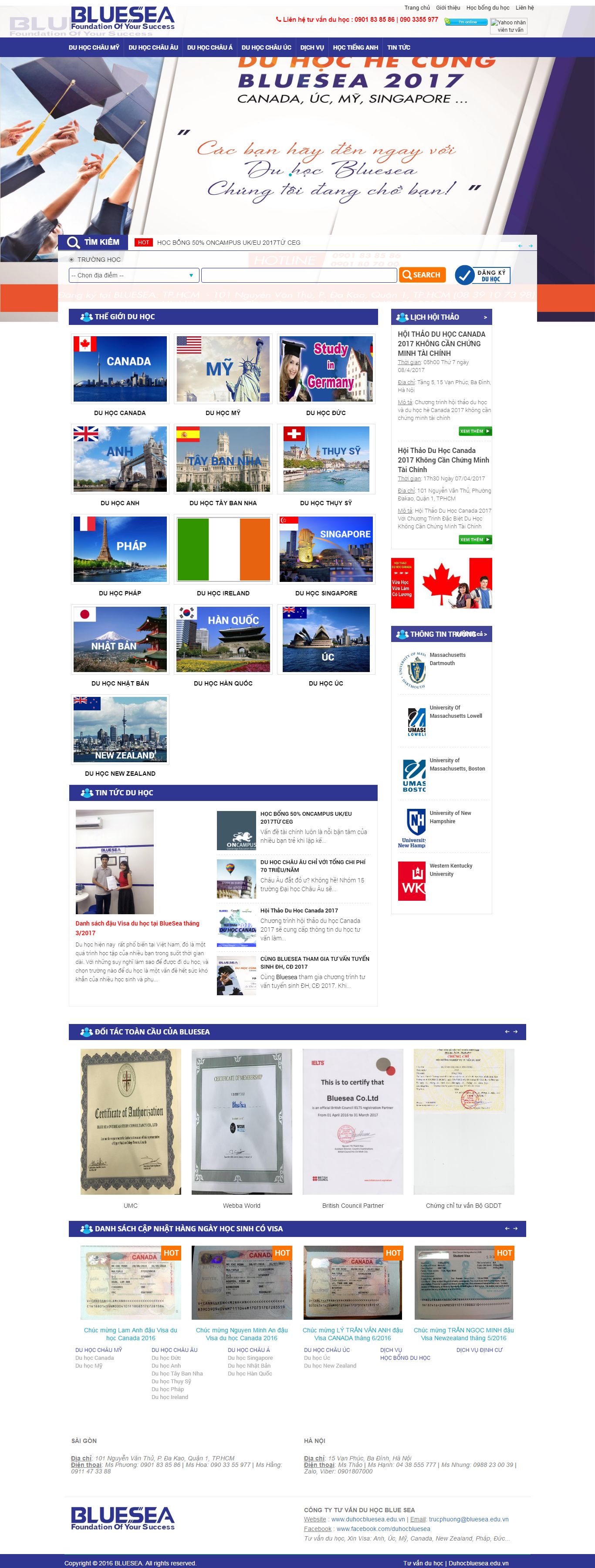 Thiết kế website du học BlueSea đẹp, chuyên nghiệp chuẩn SEO
