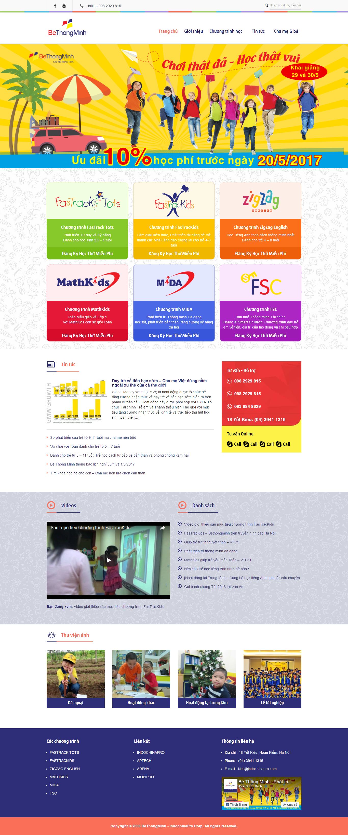 Thiết kế website học tiếng anh Bé thông minh đẹp SEO nhanh hiệu quả
