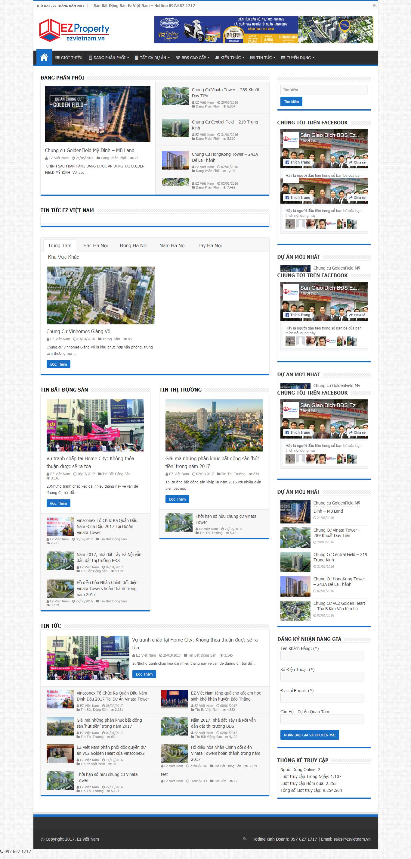 Thiết kế website bất động sản EZProperty đẹp SEO nhanh hiệu quả