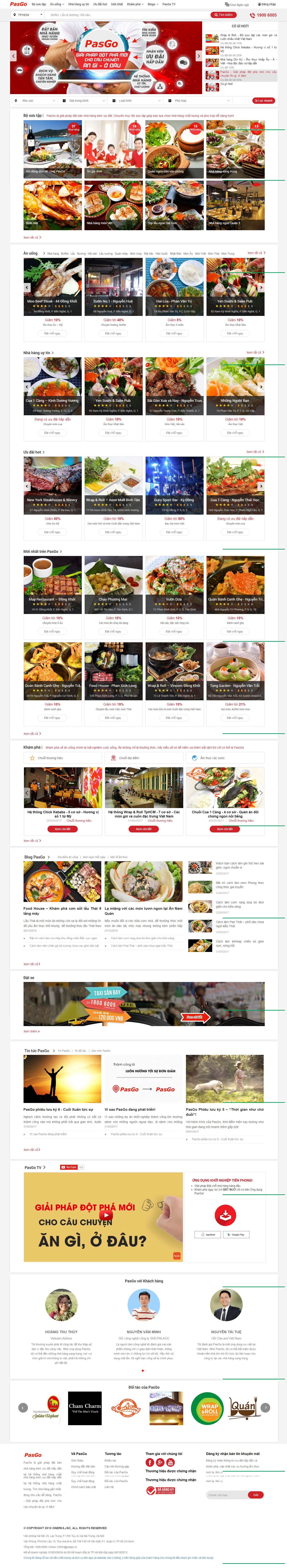 Thiết kế website nhà hàng ẩm thực pasgo đẹp SEO nhanh hiệu quả
