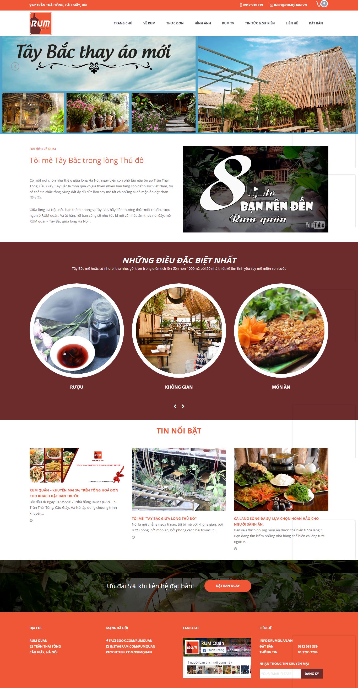Thiết kế website RUM quán đẹp, chuyên nghiệp chuẩn SEO