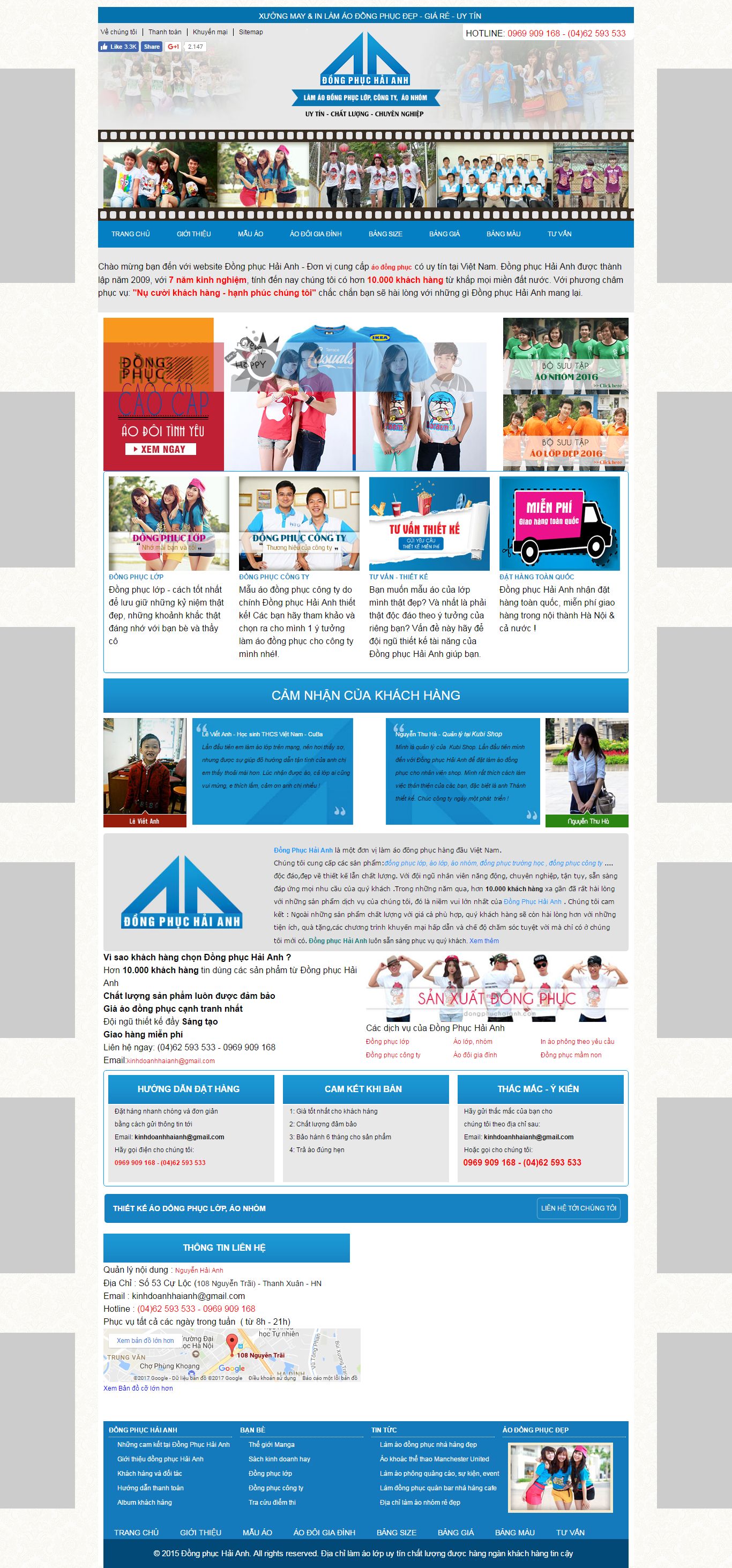 Thiết kế website đồng phục Hải Anh đẹp, chuyên nghiệp chuẩn SEO