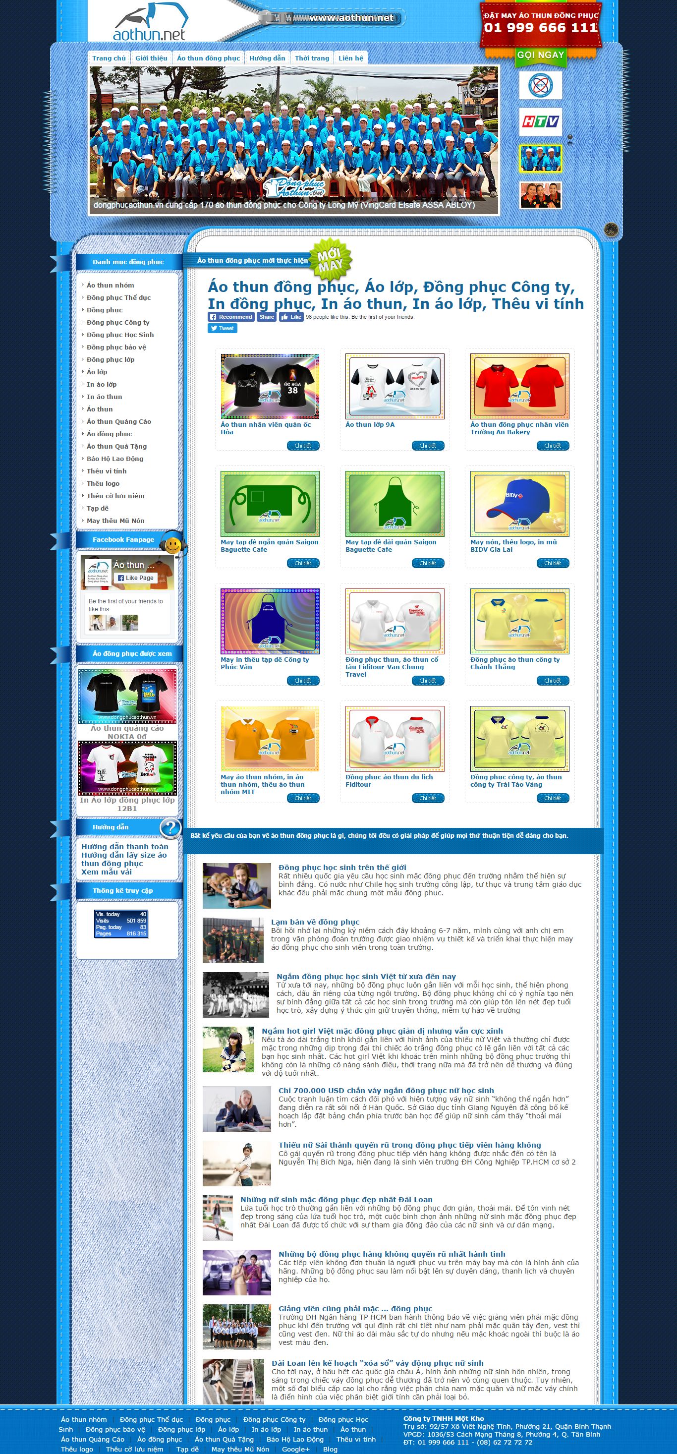 Thiết kế website áo thun đồng phục đẹp, chuyên nghiệp chuẩn SEO