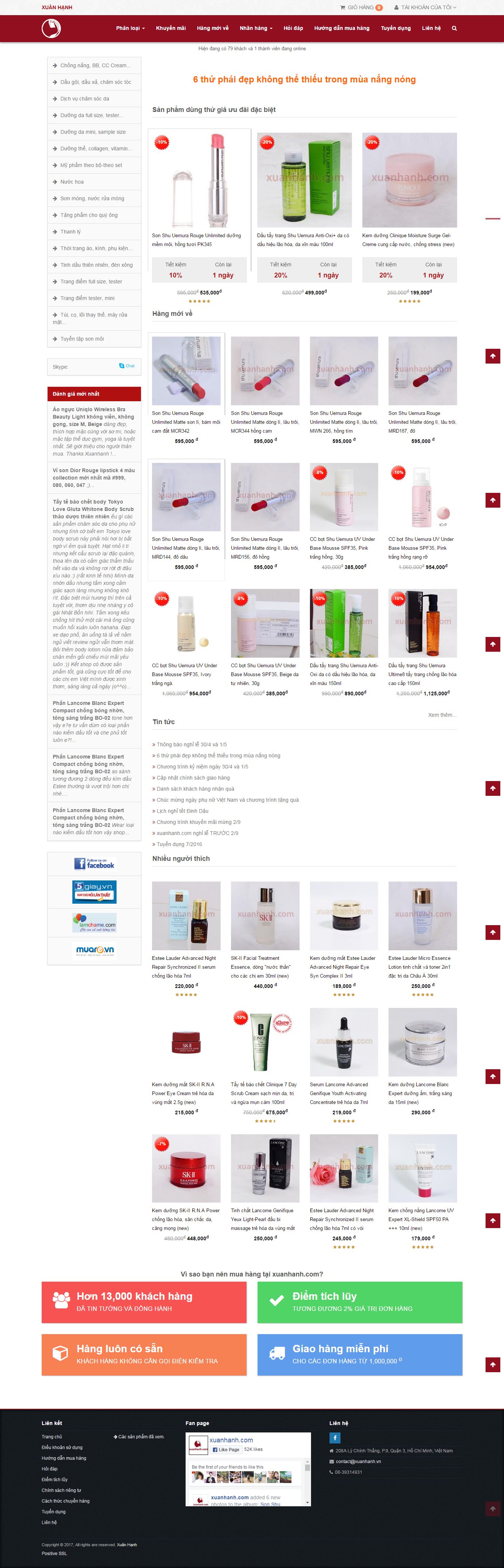 Thiết kế website mỹ phẩm xuân hạnh đẹp, chuyên nghiệp chuẩn SEO