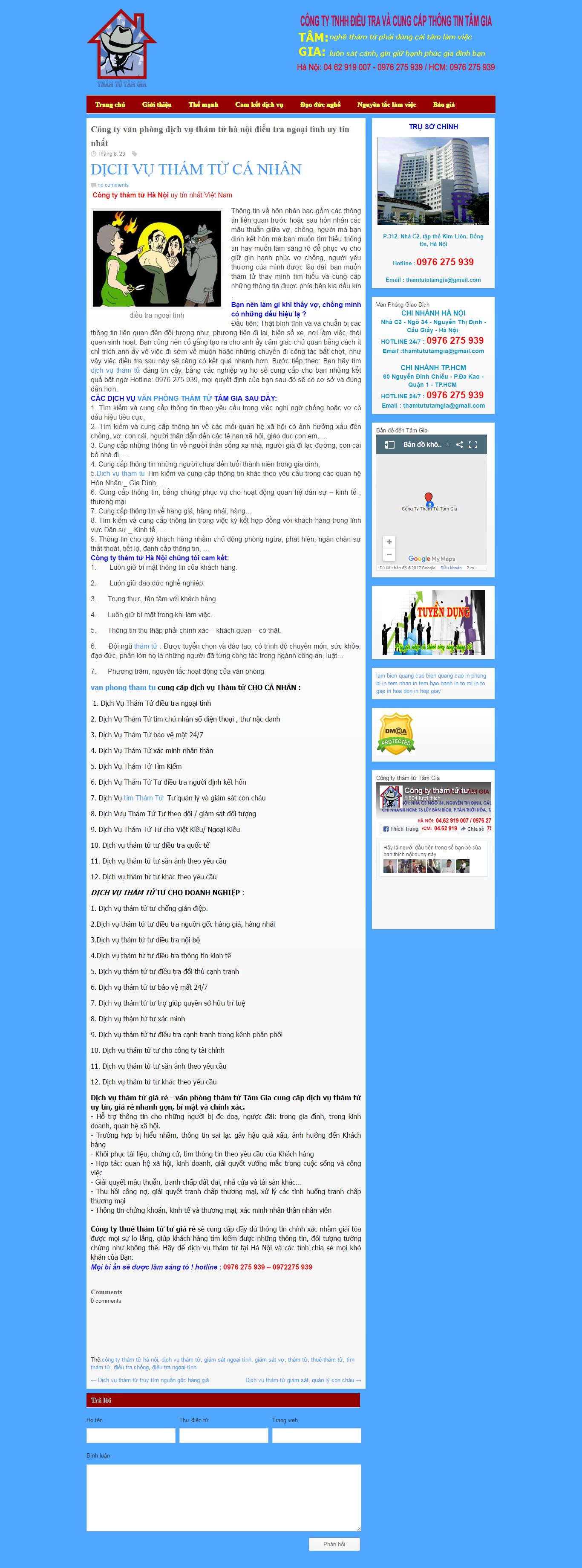 Thiết kế website dịch vụ thám tử tư đẹp, chuyên nghiệp chuẩn SEO