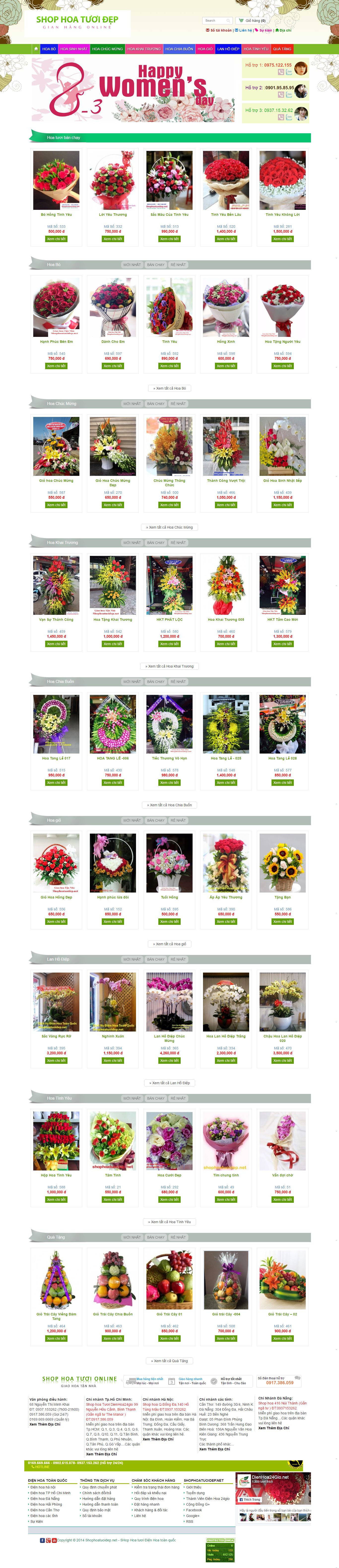 Thiết kế website shop hoa tươi đẹp đẹp, chuyên nghiệp chuẩn SEO