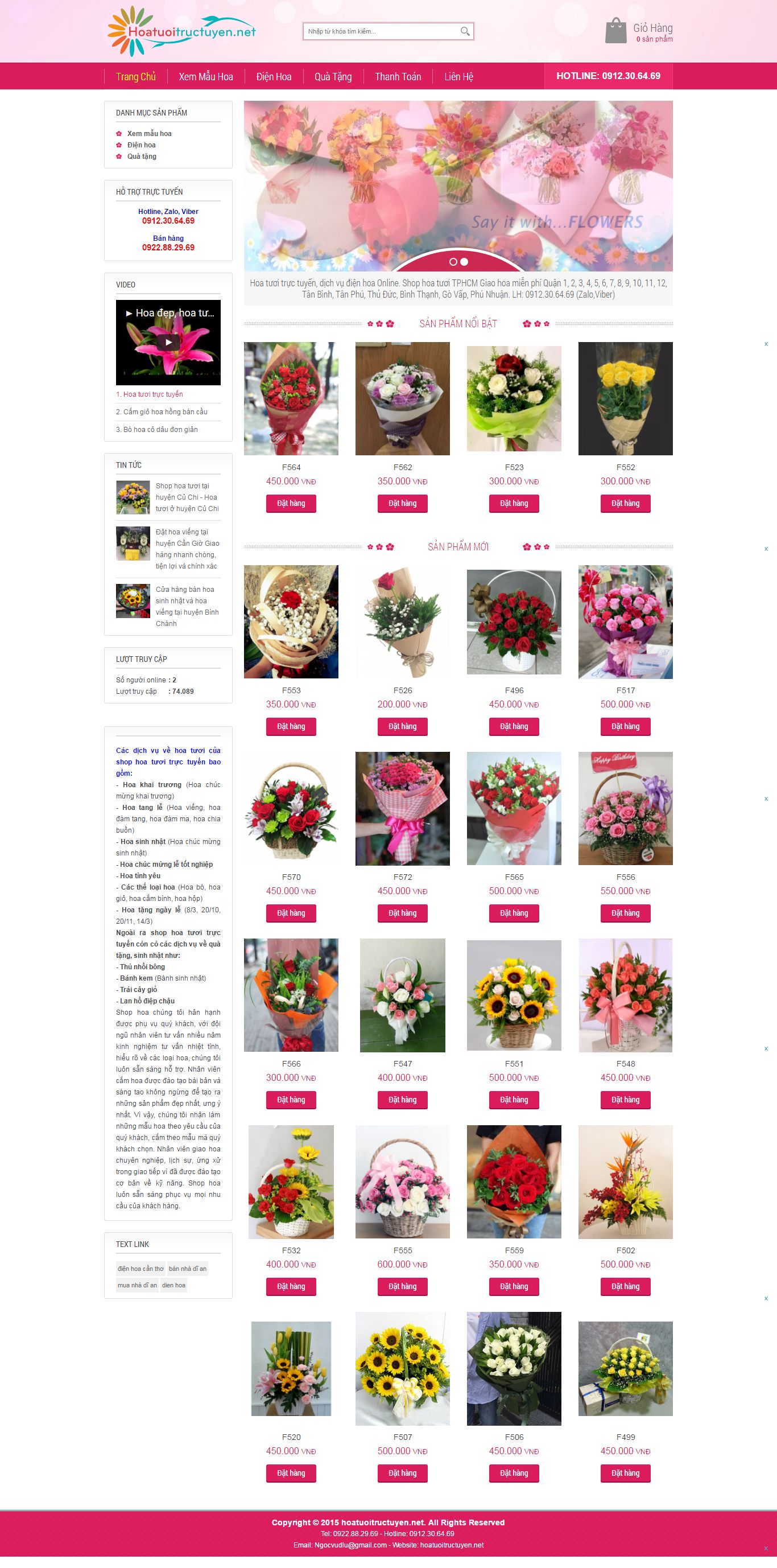 Thiết kế website shop hoa tươi trực tuyến đẹp SEO nhanh hiệu quả
