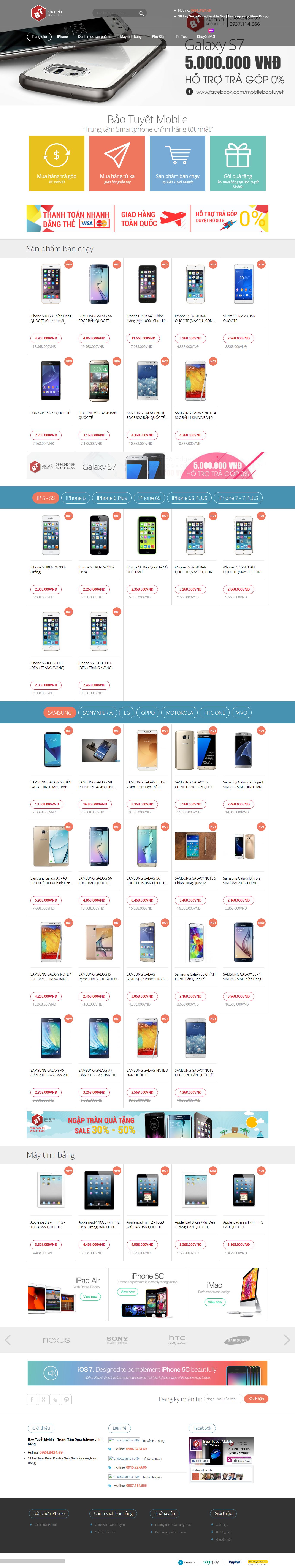 Thiết kế website Bảo Tuyết Mobile đẹp, chuyên nghiệp chuẩn SEO