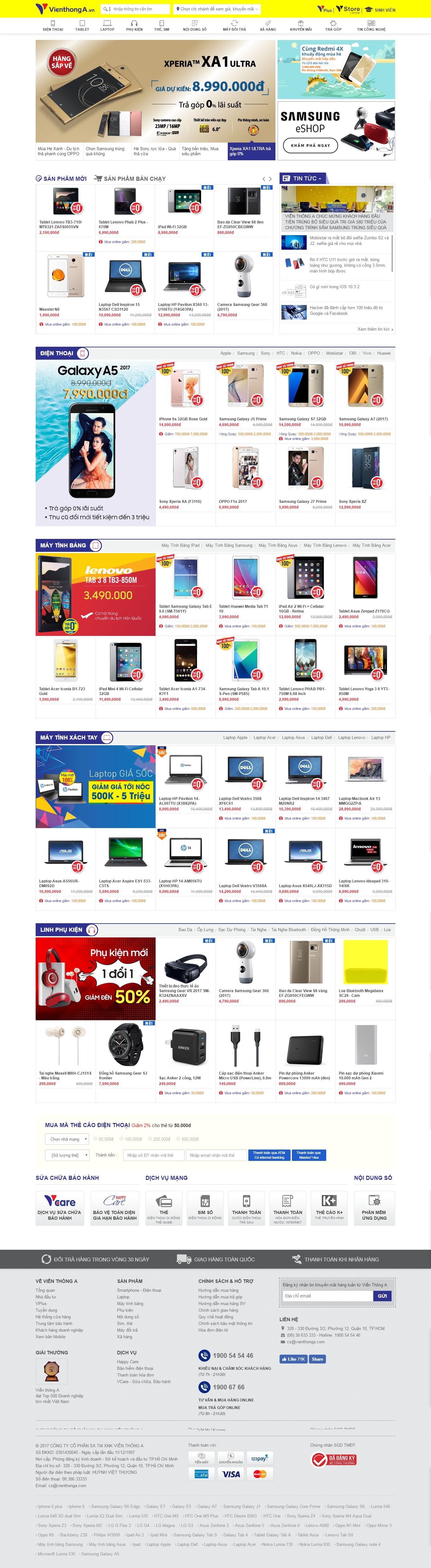 Thiết kế website Viễn Thông A đẹp, chuyên nghiệp chuẩn SEO