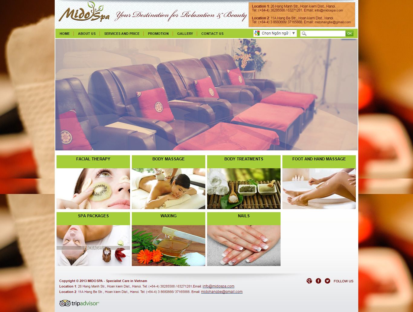 Thiết kế website Mido spa đẹp, chuyên nghiệp chuẩn SEO