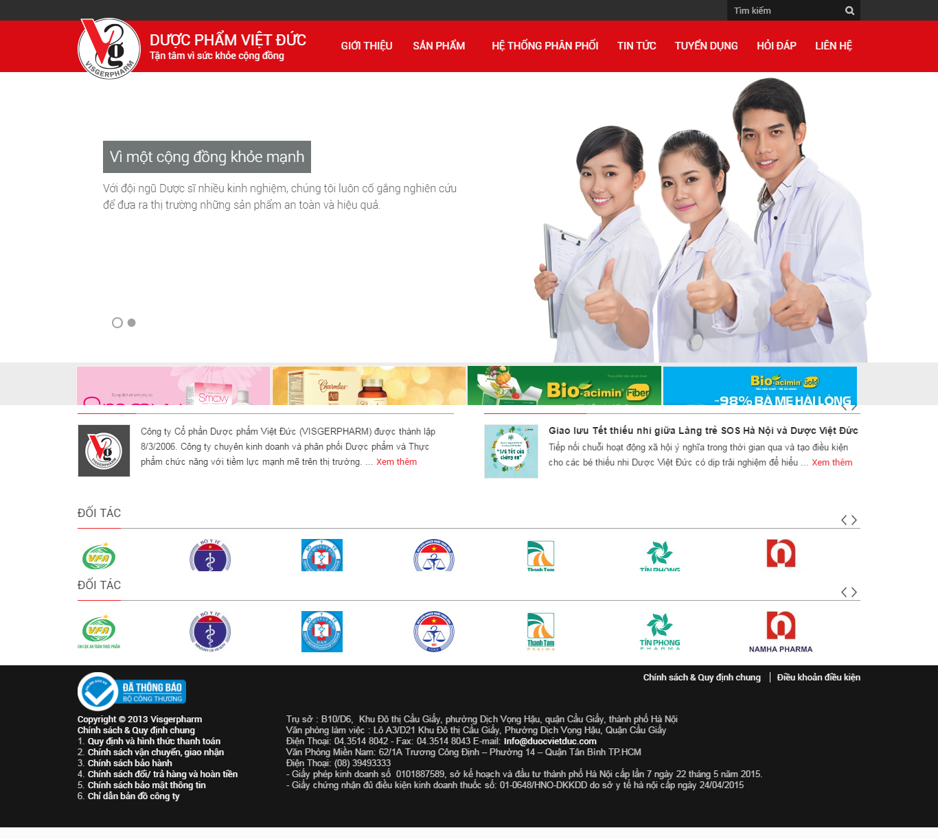 Thiết kế website dược phẩm Việt Đức đẹp, chuyên nghiệp chuẩn SEO