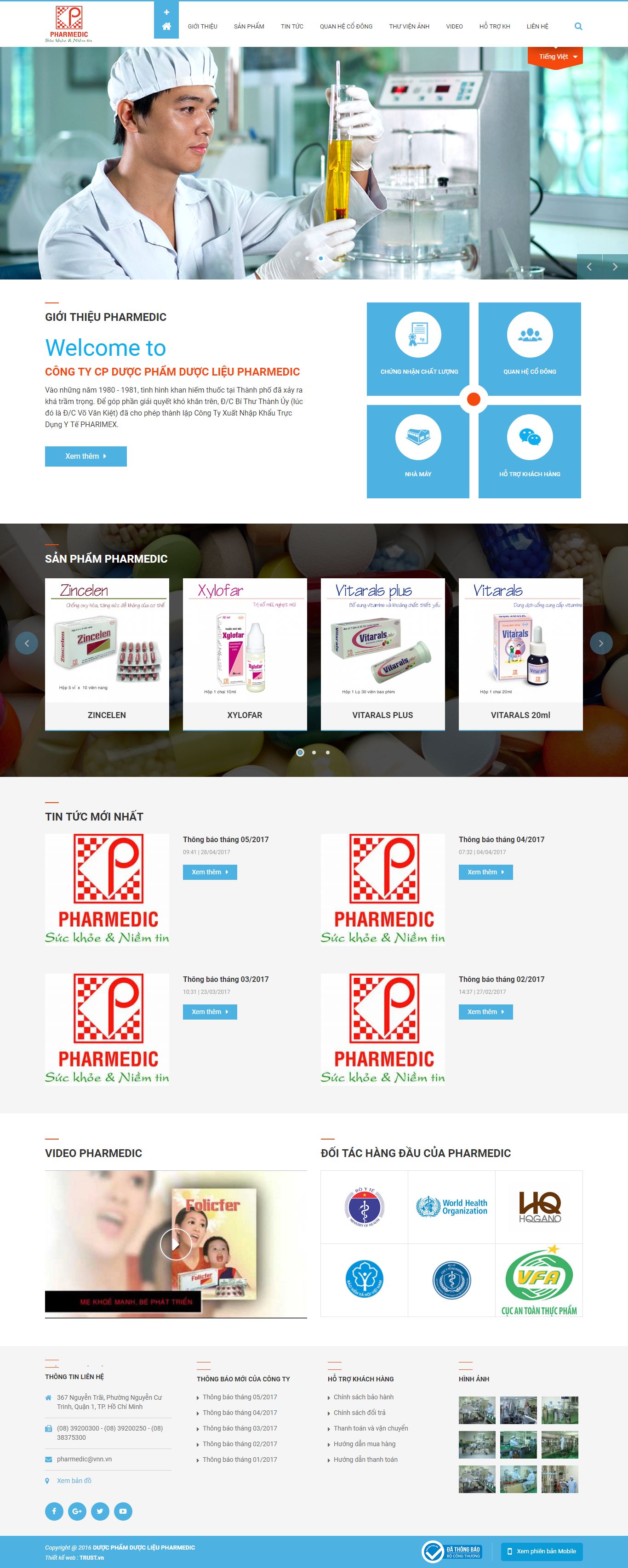 Thiết kế website dược phẩm pharmedic đẹp, chuyên nghiệp chuẩn SEO