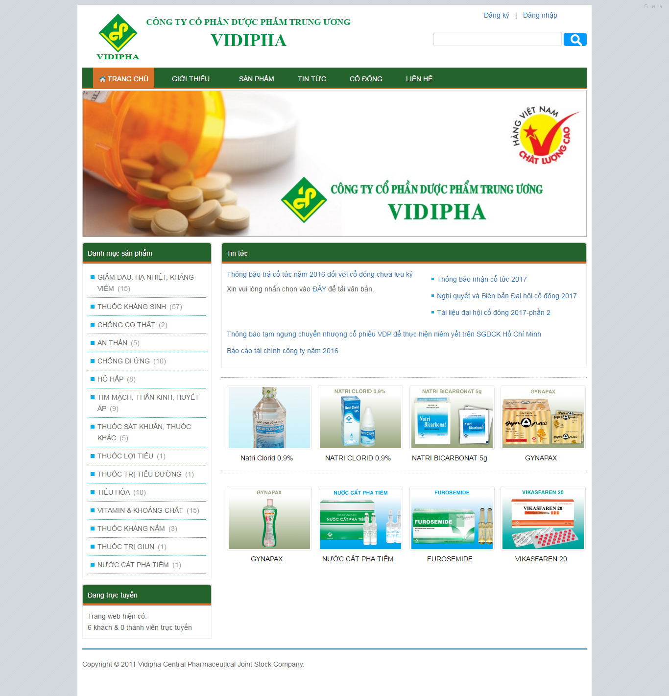 Thiết kế website dược phẩm VIDIPHA đẹp, chuyên nghiệp chuẩn SEO