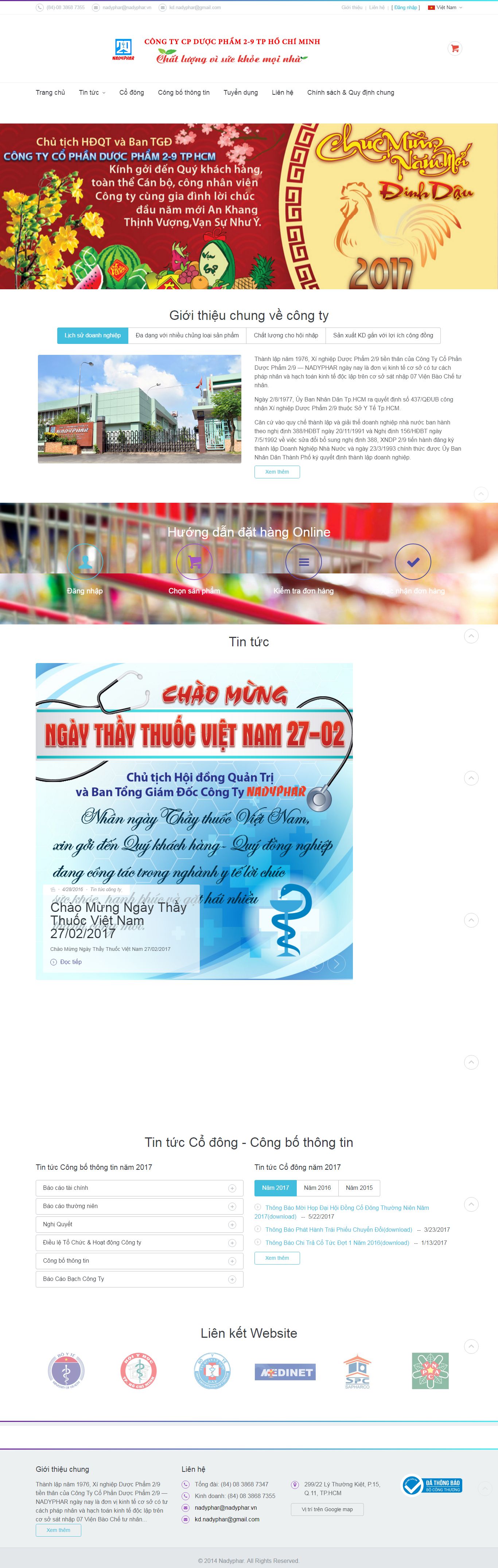 Thiết kế website dược phẩm Nadyphar đẹp, chuyên nghiệp chuẩn SEO