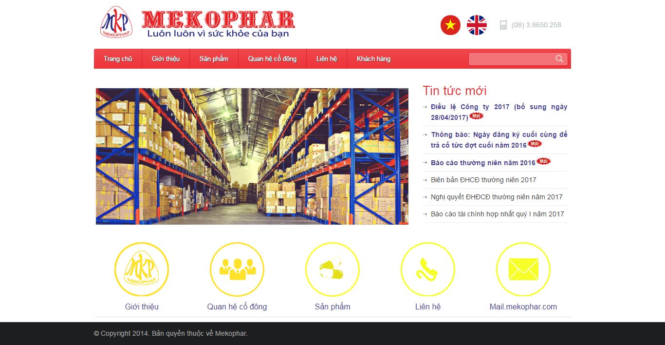 Thiết kế website dược phẩm Mekophar đẹp, chuyên nghiệp chuẩn SEO