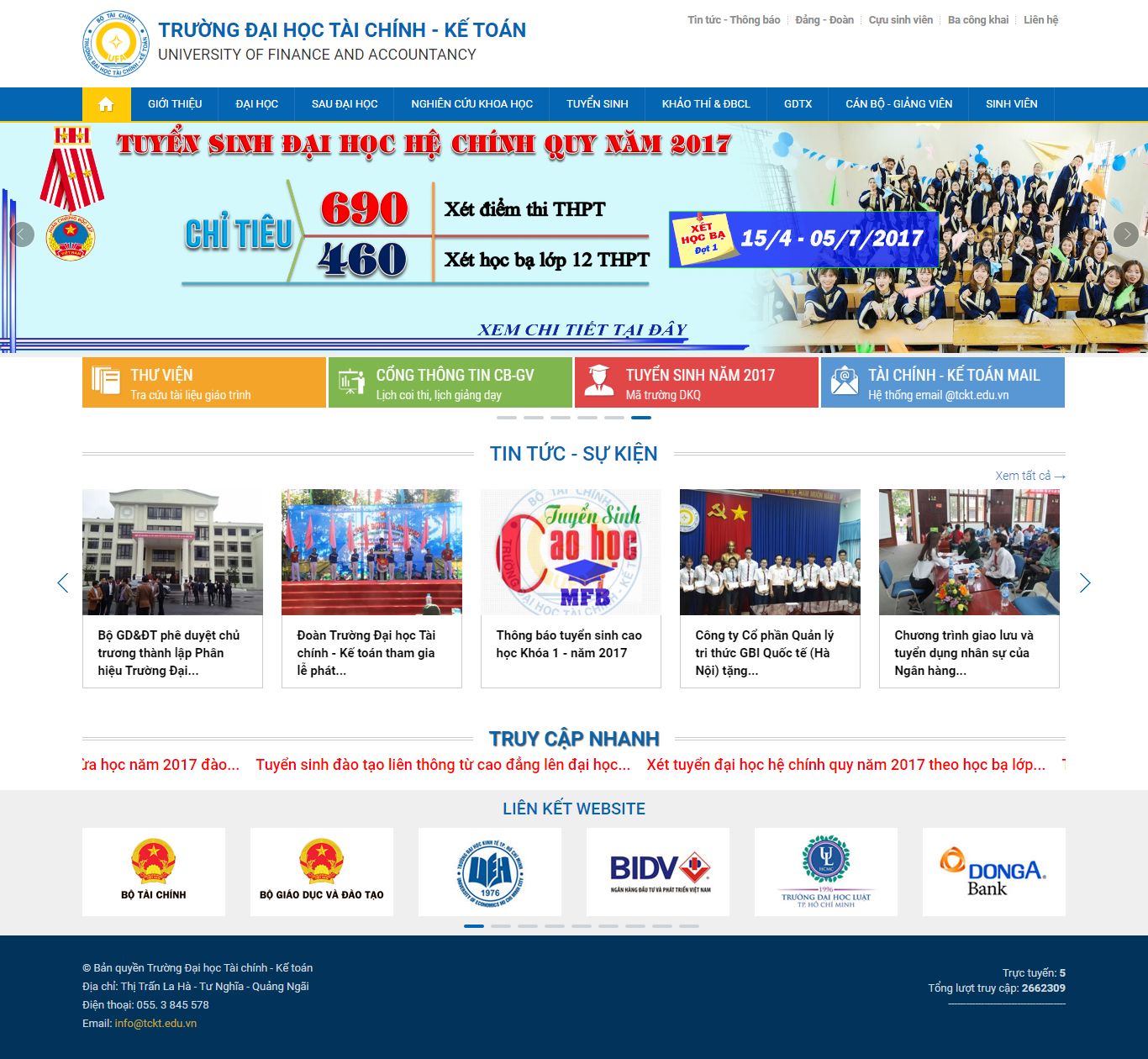 Thiết kế website Trường đại học tài chính - kế toán
