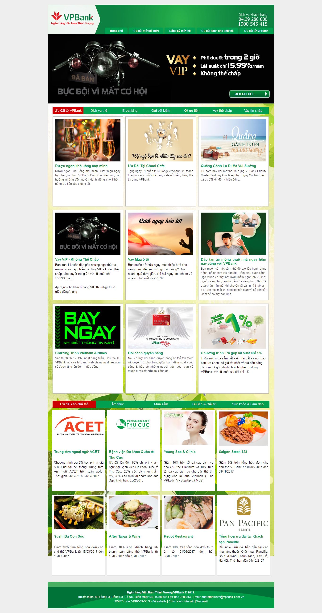 Thiết kế website ưu đãi cá nhân VP bank đẹp, chuyên nghiệp chuẩn SEO