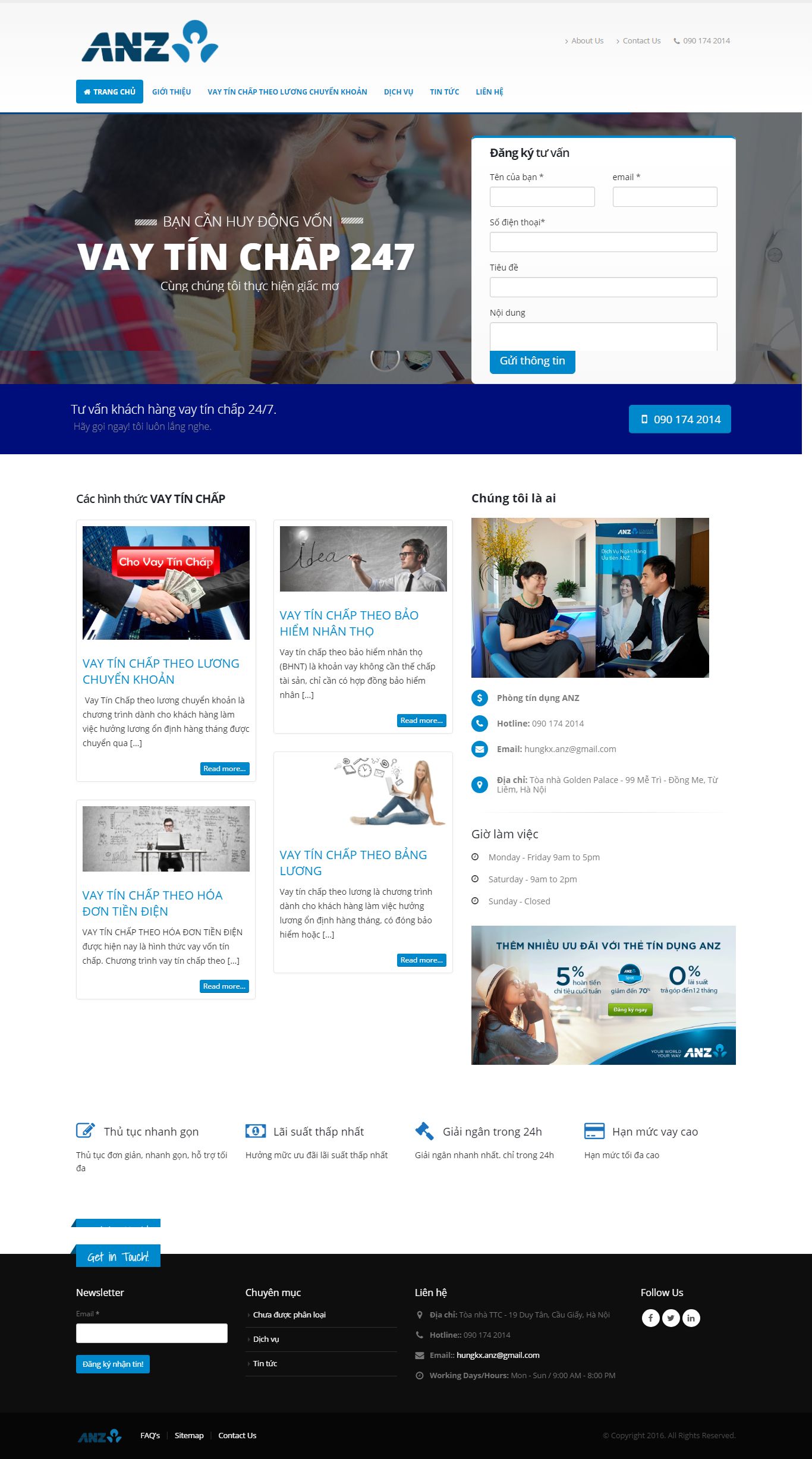 Thiết kế website vay tín chấp ngân hàng ANZ đẹp SEO nhanh hiệu quả