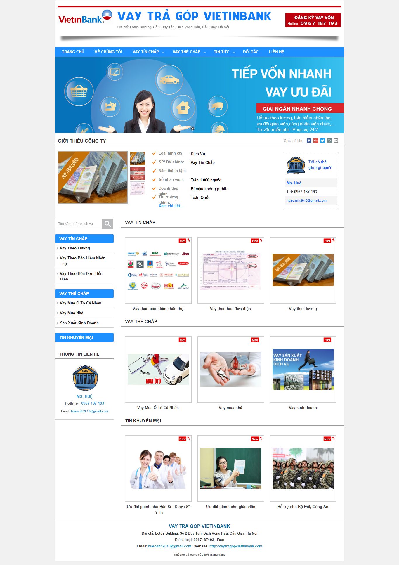 Thiết kế website vay trả góp VIETINBANK đẹp, chuyên nghiệp chuẩn SEO