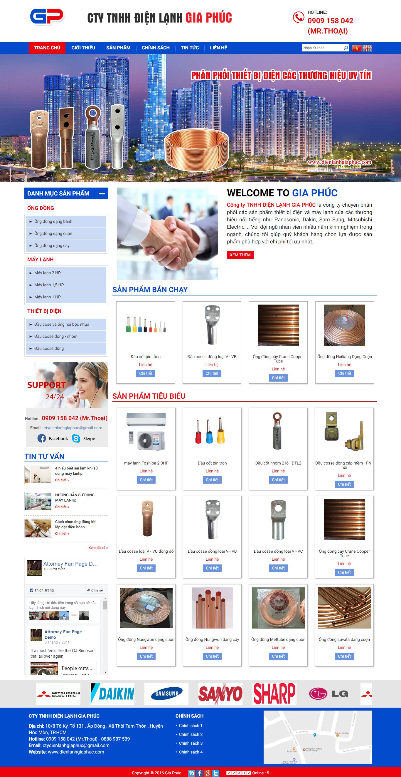 Thiết kế website Điện lạnh Gia Phúc đẹp, chuyên nghiệp chuẩn SEO