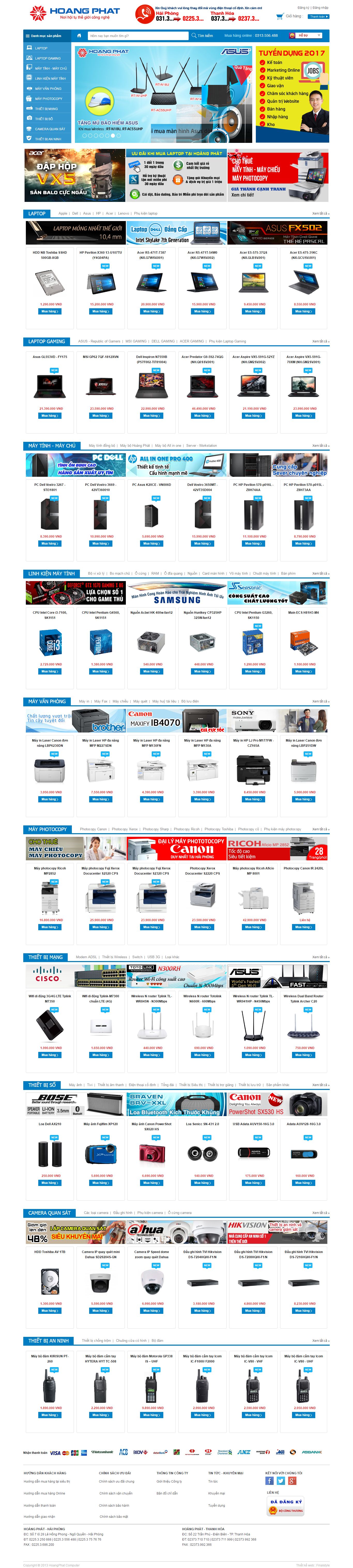 Thiết kế website siêu thị điện máy Hoàng Phát đẹp SEO tốt