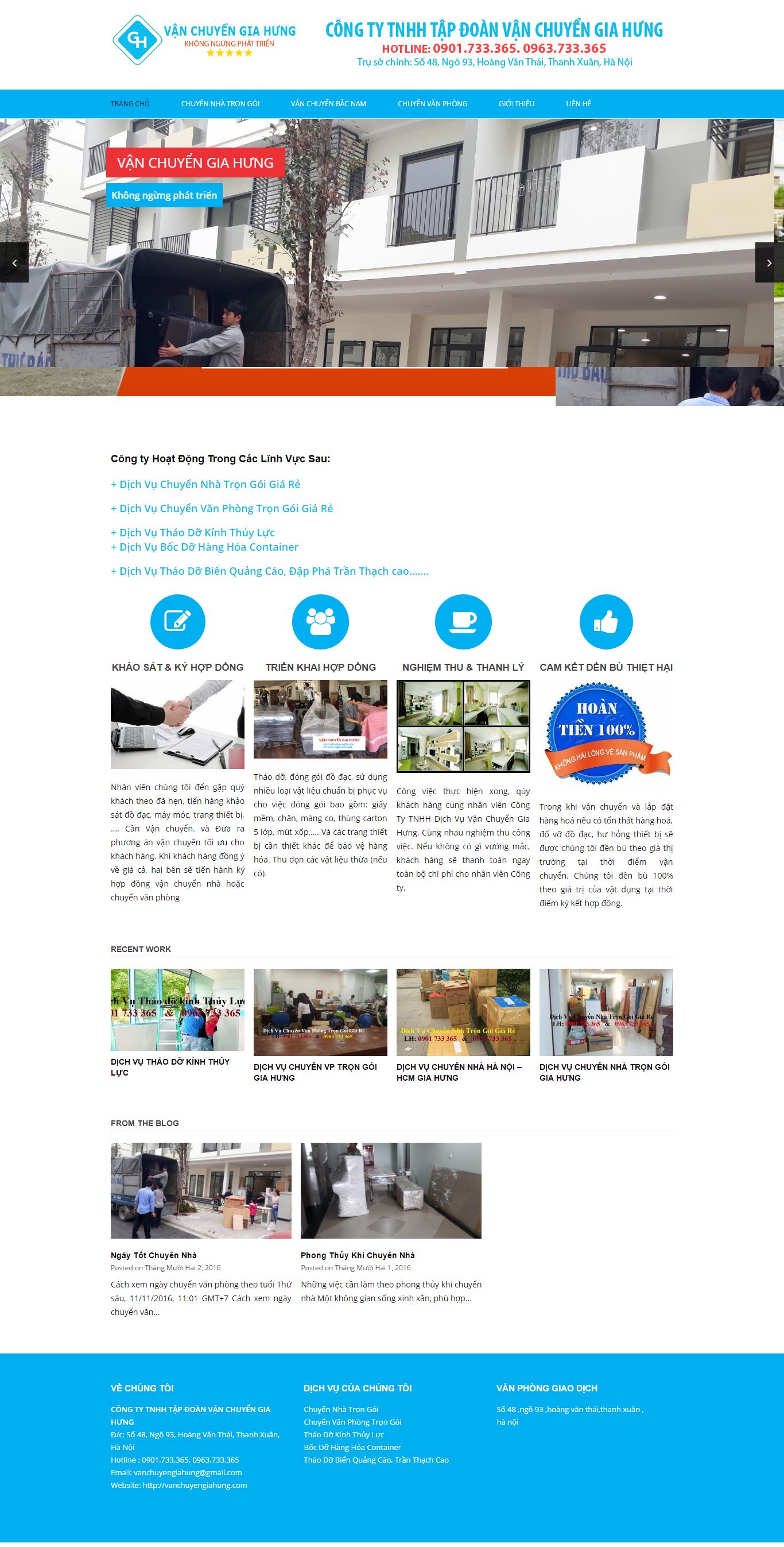 Thiết kế website dịch vụ chuyển nhà Gia Hưng đẹp SEO tốt