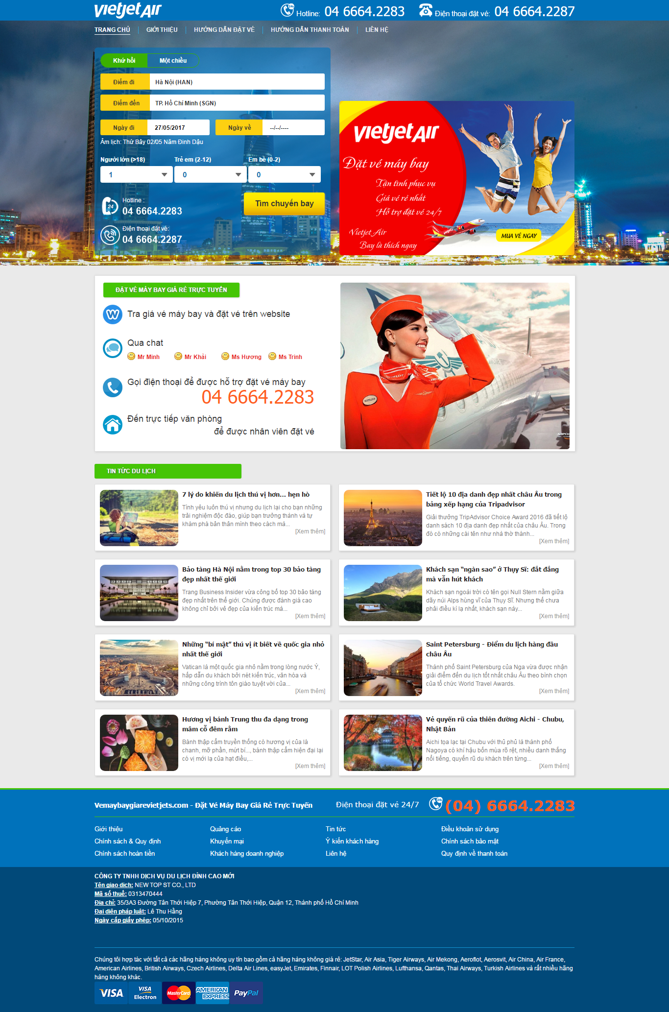 Thiết kế website vé máy bay vietjet air đẹp, chuyên nghiệp chuẩn SEO