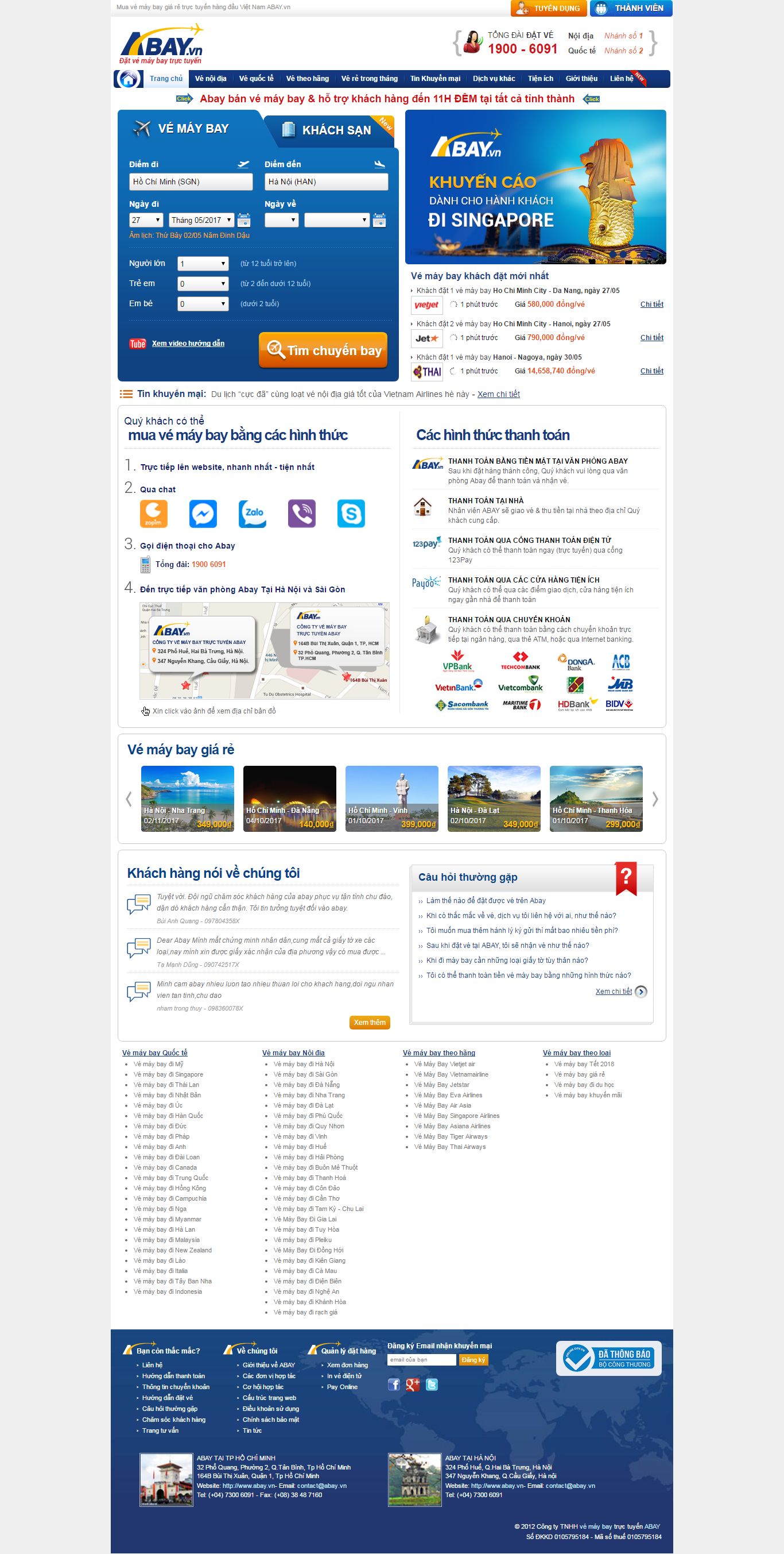 Thiết kế website mua vé máy bay giá rẻ Abay đẹp SEO nhanh hiệu quả